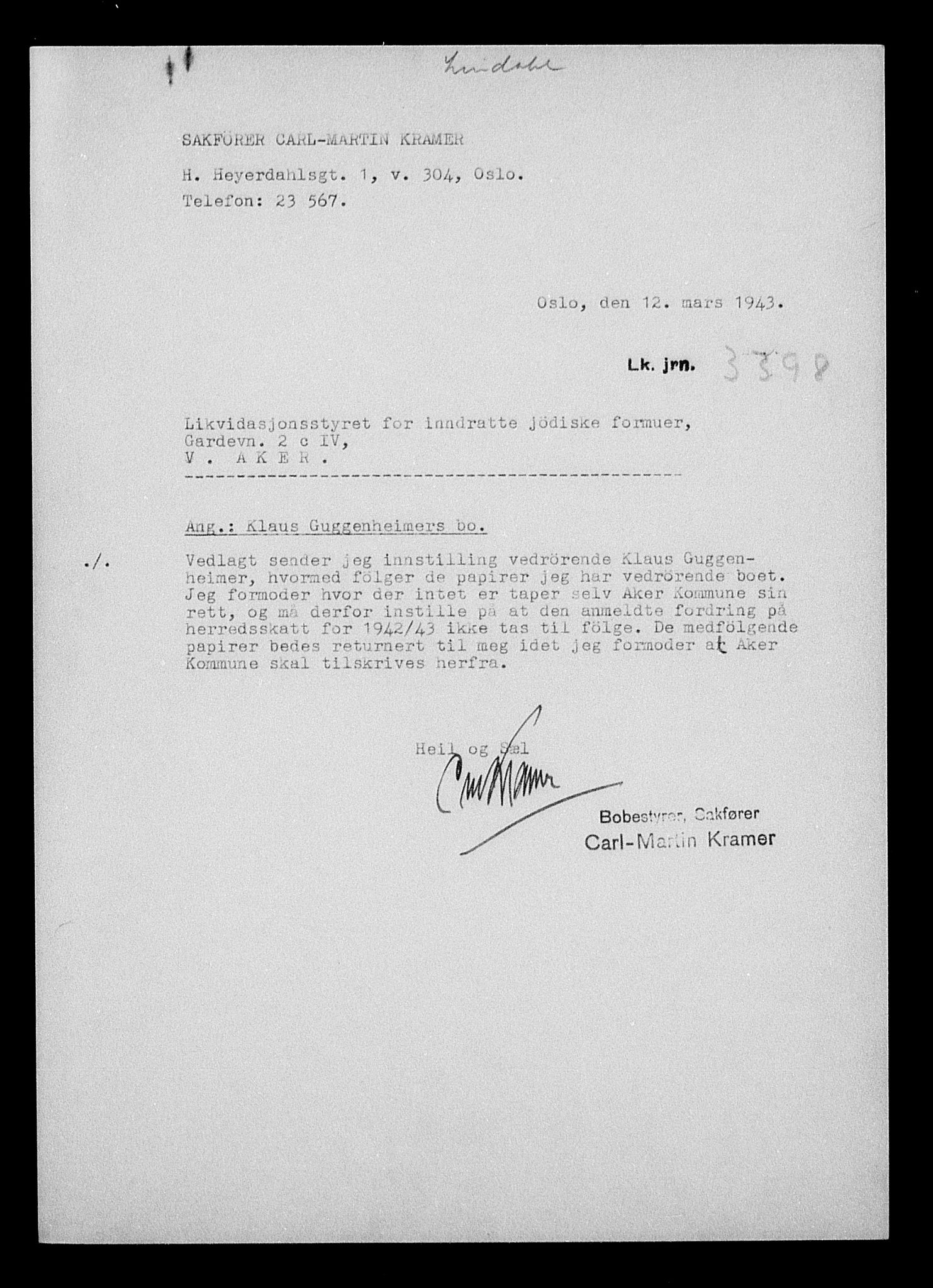 Justisdepartementet, Tilbakeføringskontoret for inndratte formuer, AV/RA-S-1564/H/Hc/Hcc/L0942: --, 1945-1947, p. 5