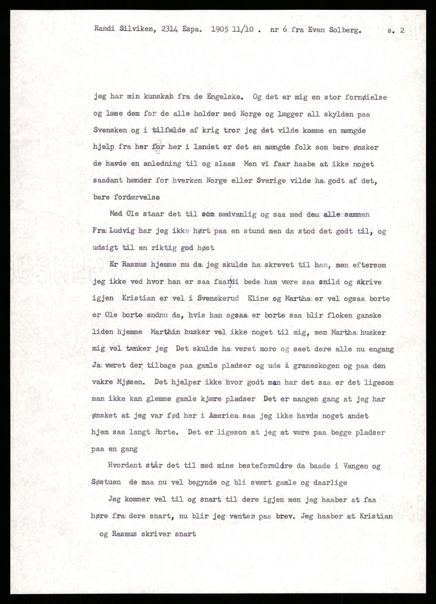 Samlinger til kildeutgivelse, Amerikabrevene, AV/RA-EA-4057/F/L0009: Innlån fra Hedmark: Statsarkivet i Hamar - Wærenskjold, 1838-1914, p. 213