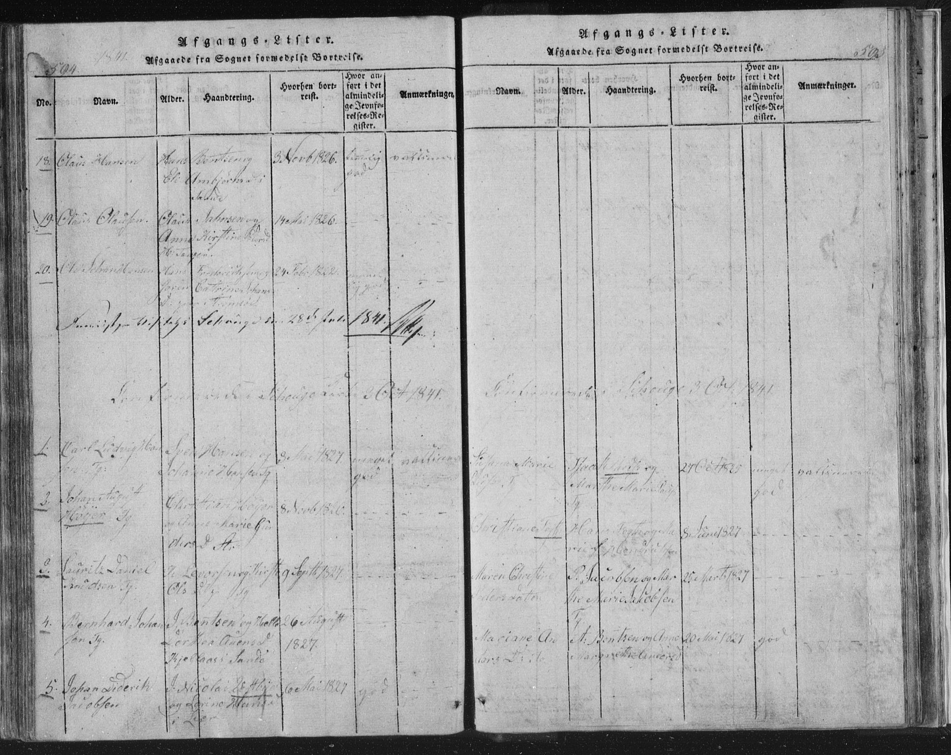 Strømsø kirkebøker, AV/SAKO-A-246/F/Fb/L0004: Parish register (official) no. II 4, 1814-1843, p. 594-595