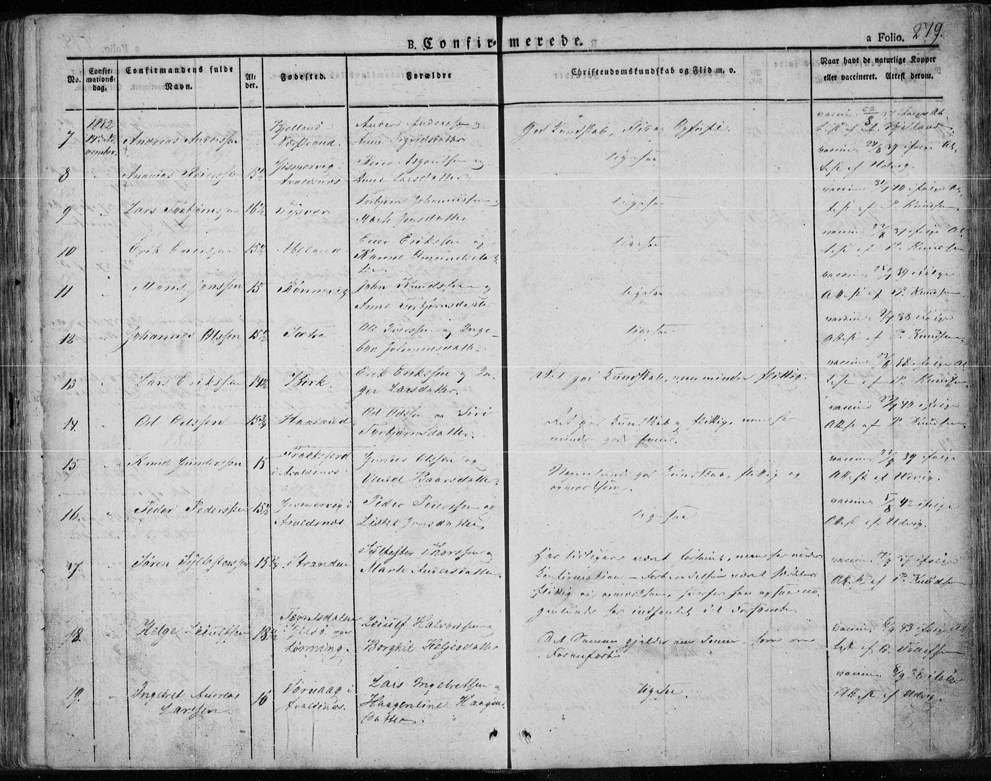 Tysvær sokneprestkontor, SAST/A -101864/H/Ha/Haa/L0001: Parish register (official) no. A 1.1, 1831-1856, p. 279