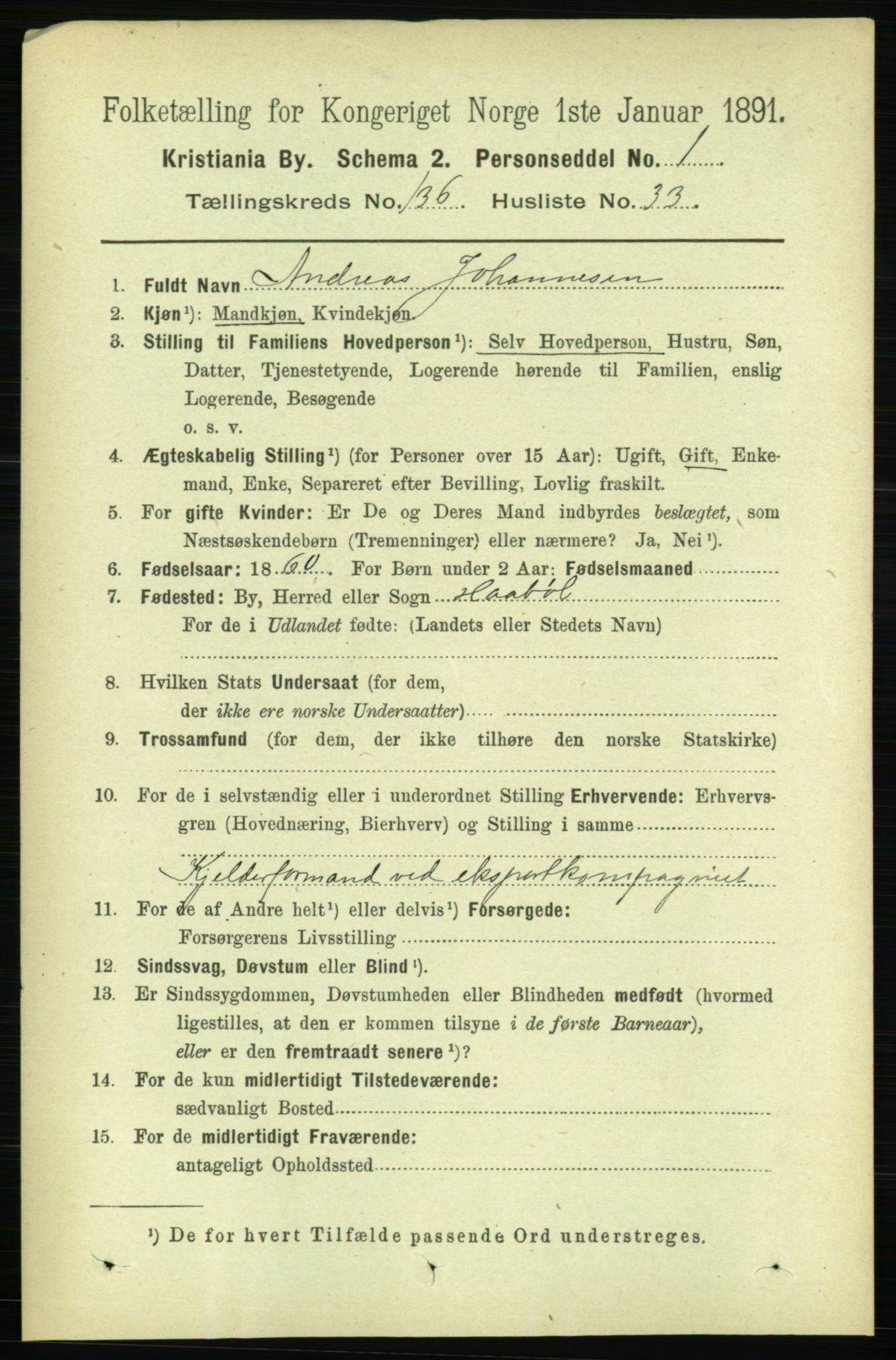 RA, 1891 census for 0301 Kristiania, 1891, p. 76100