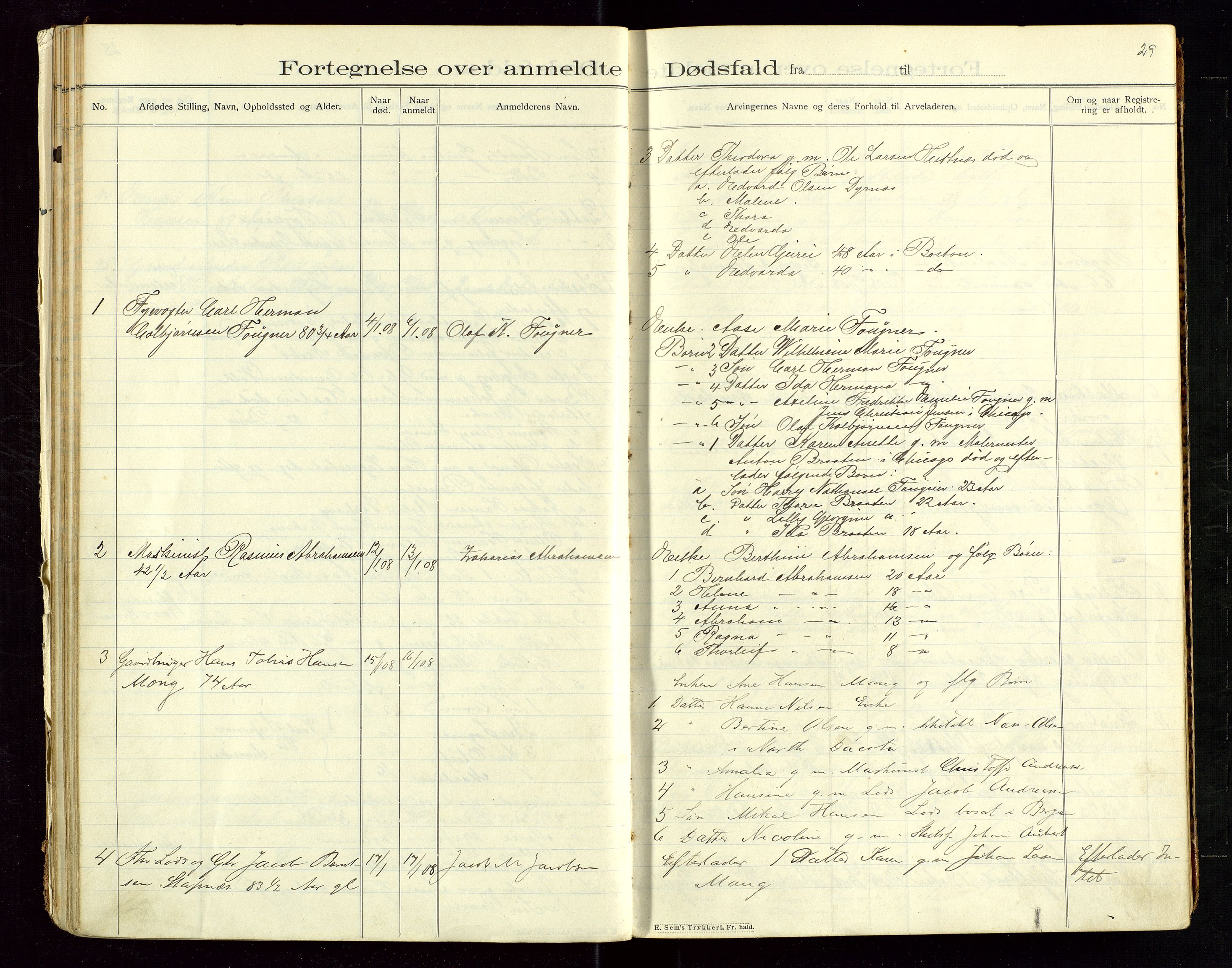 Eigersund lensmannskontor, SAST/A-100171/Gga/L0005: "Dødsfalds-Protokol" m/alfabetisk navneregister, 1905-1913, p. 29