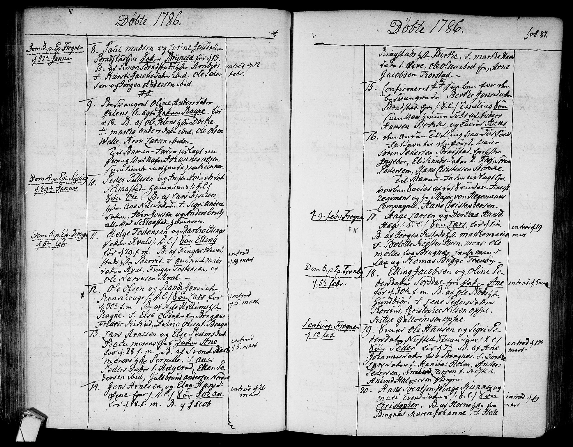 Lier kirkebøker, SAKO/A-230/F/Fa/L0006: Parish register (official) no. I 6, 1777-1794, p. 87