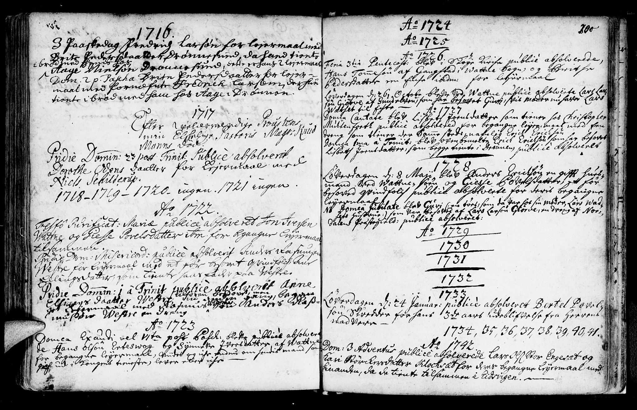 Ministerialprotokoller, klokkerbøker og fødselsregistre - Møre og Romsdal, SAT/A-1454/525/L0371: Parish register (official) no. 525A01, 1699-1777, p. 200