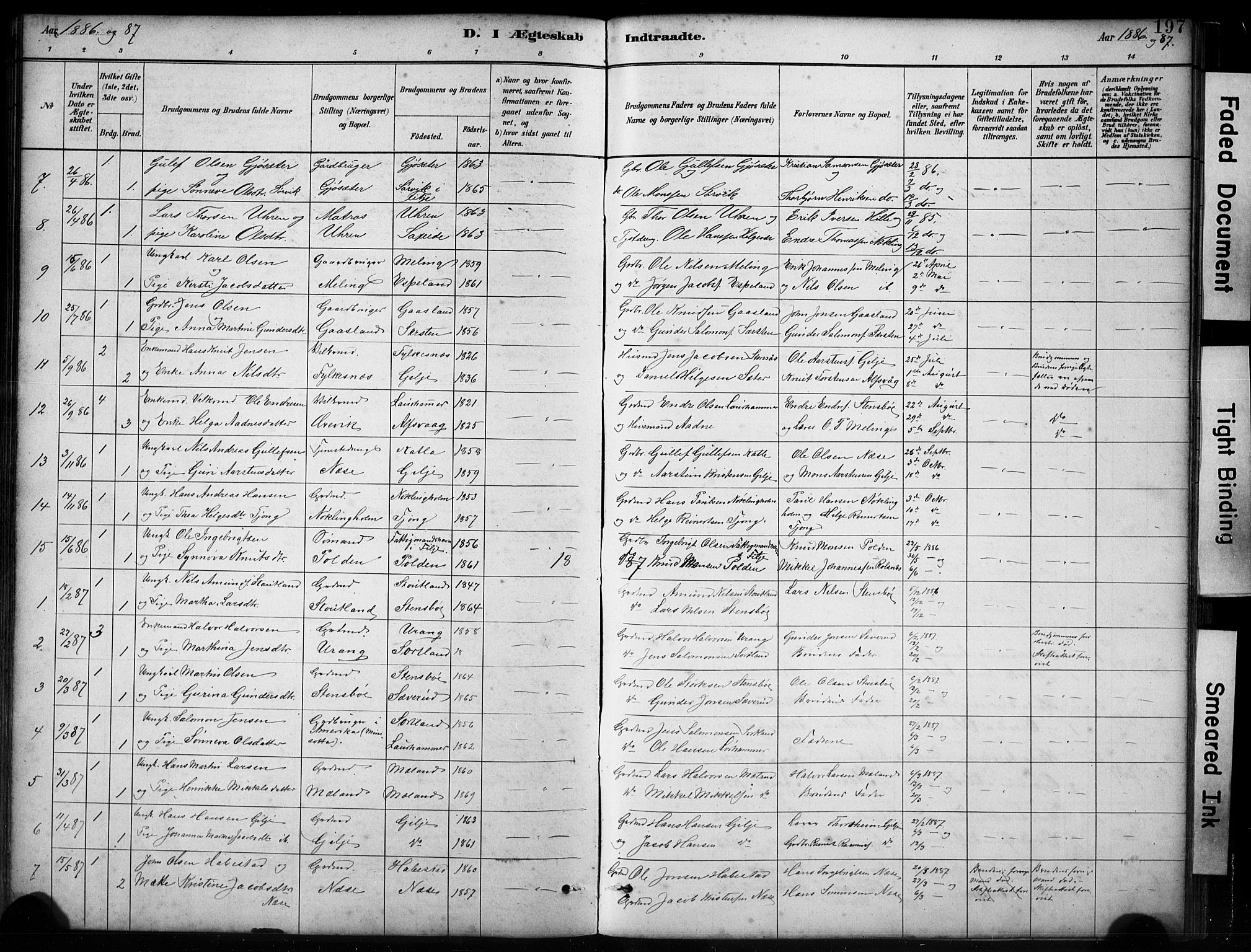 Finnås sokneprestembete, SAB/A-99925/H/Ha/Hab/Habb/L0003: Parish register (copy) no. B 3, 1882-1897, p. 197