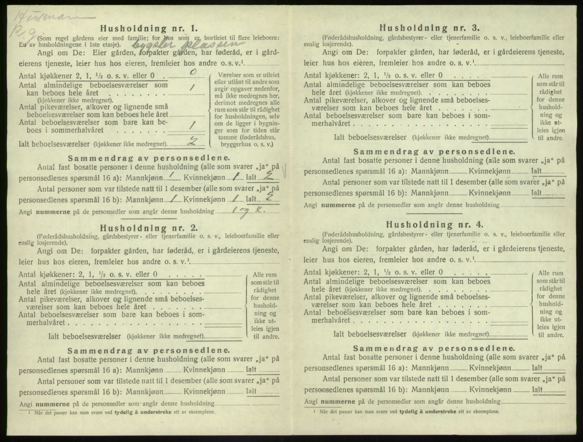 SAB, 1920 census for Fjaler, 1920, p. 284