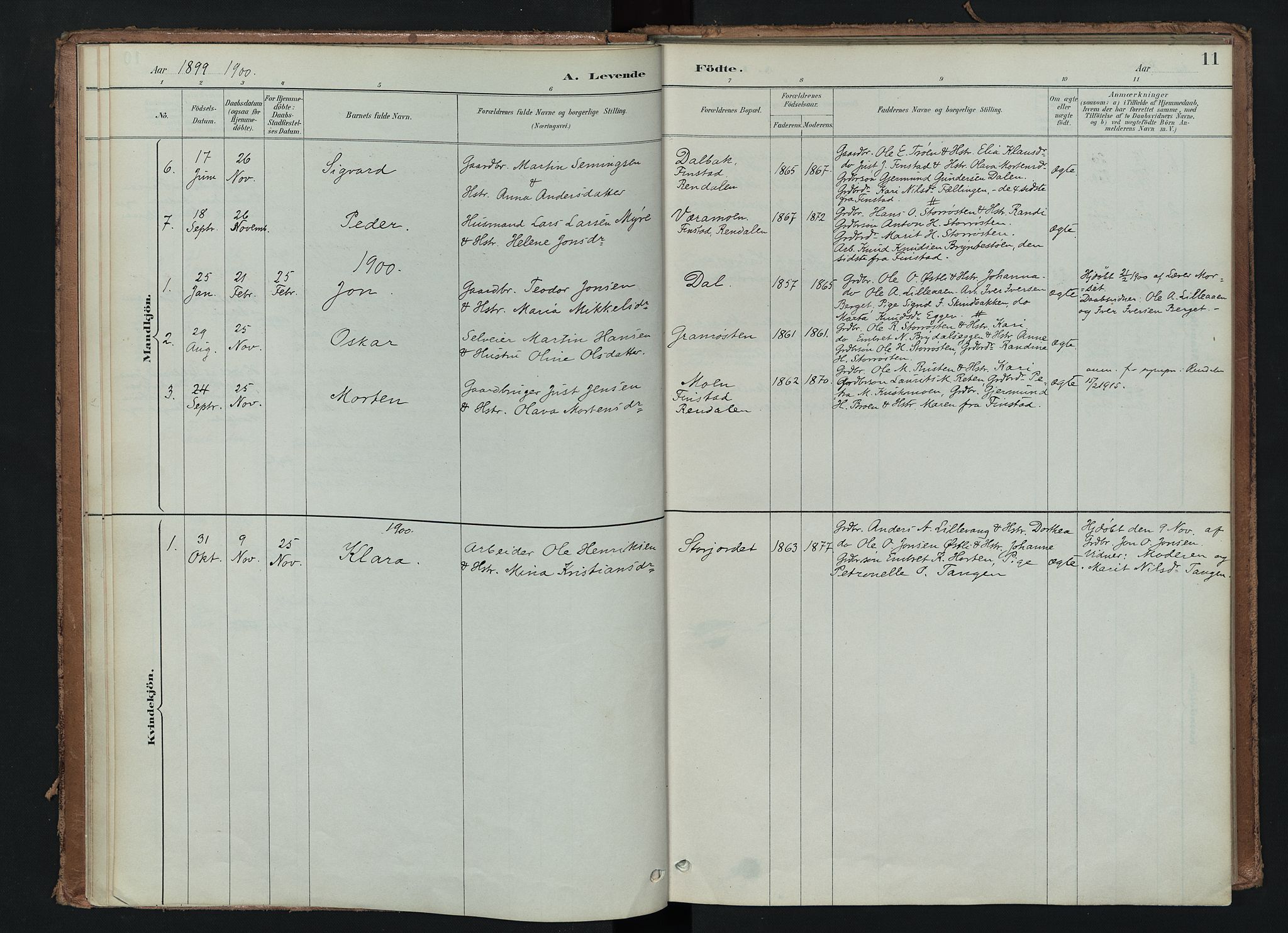 Tynset prestekontor, SAH/PREST-058/H/Ha/Haa/L0024: Parish register (official) no. 24, 1885-1916, p. 11