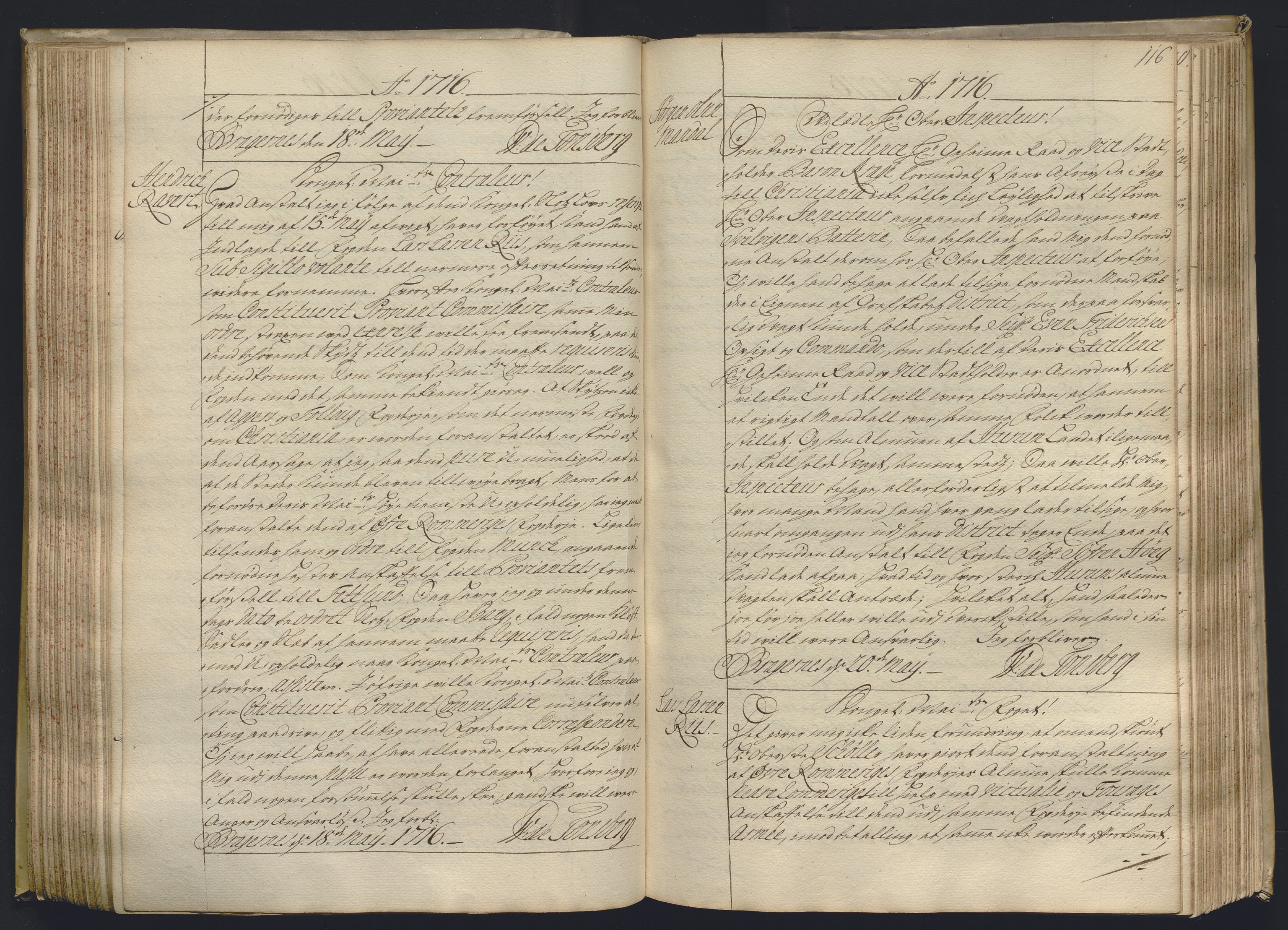 Kristiania stiftamt, AV/SAO-A-10386/B/Ba/L0004: Kopibok, 1715-1717, p. 114b-115a