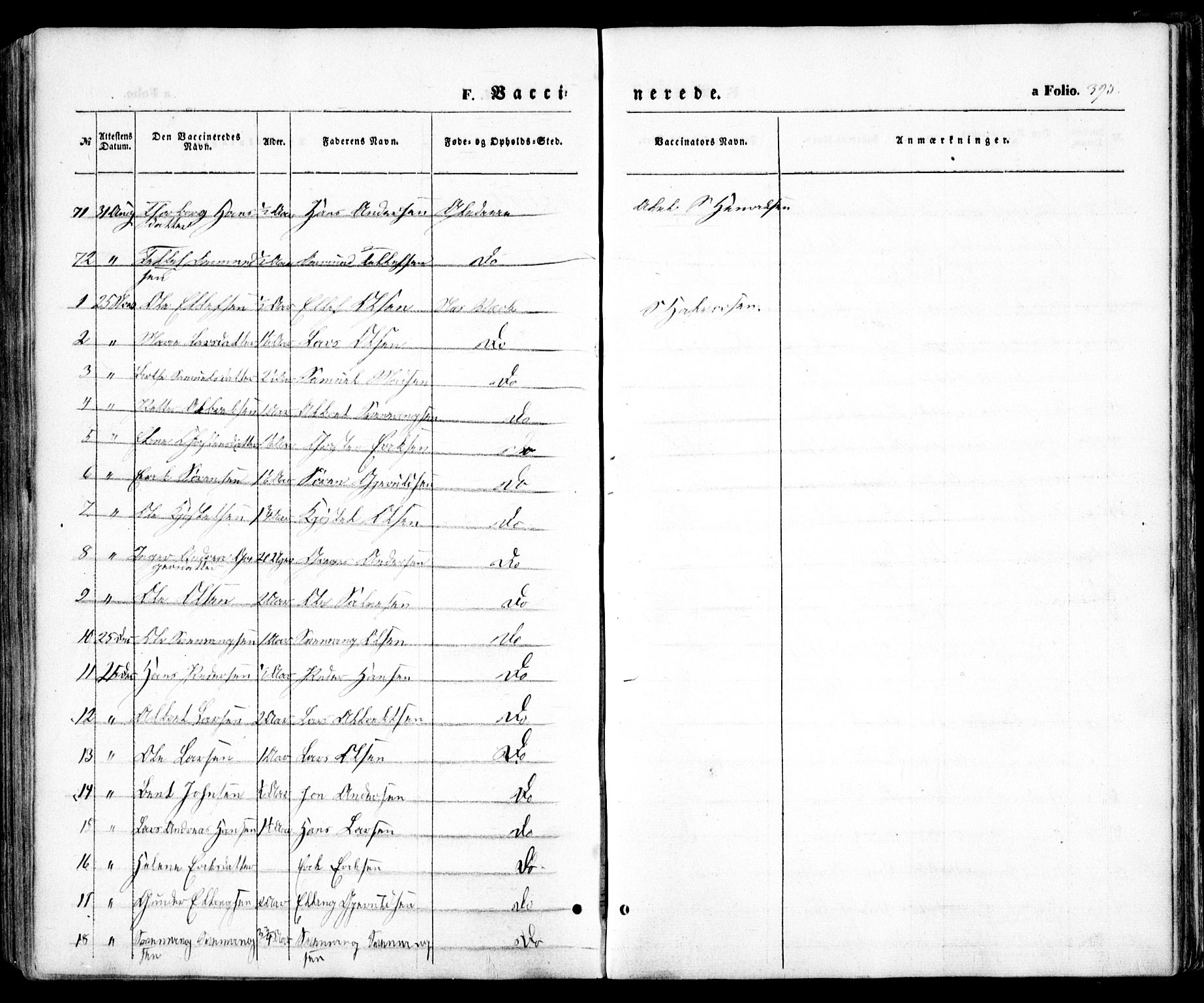 Holt sokneprestkontor, AV/SAK-1111-0021/F/Fa/L0008: Parish register (official) no. A 8, 1849-1860, p. 395