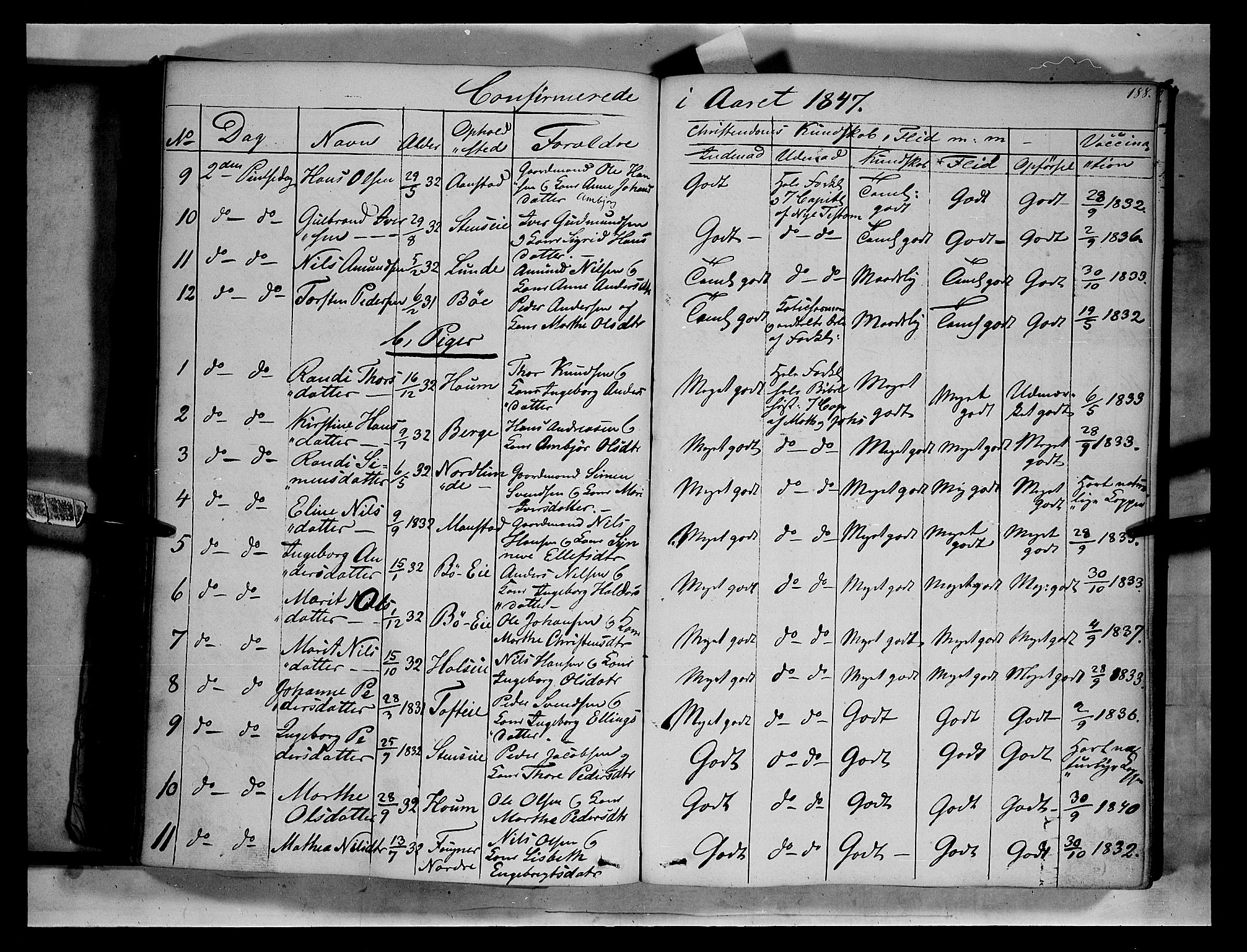 Gausdal prestekontor, AV/SAH-PREST-090/H/Ha/Haa/L0007: Parish register (official) no. 7, 1840-1850, p. 188