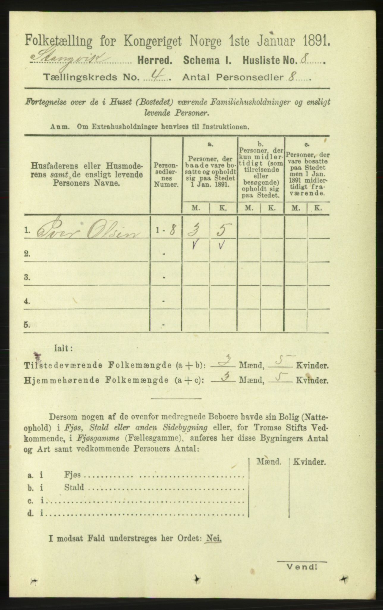 RA, 1891 census for 1564 Stangvik, 1891, p. 1531