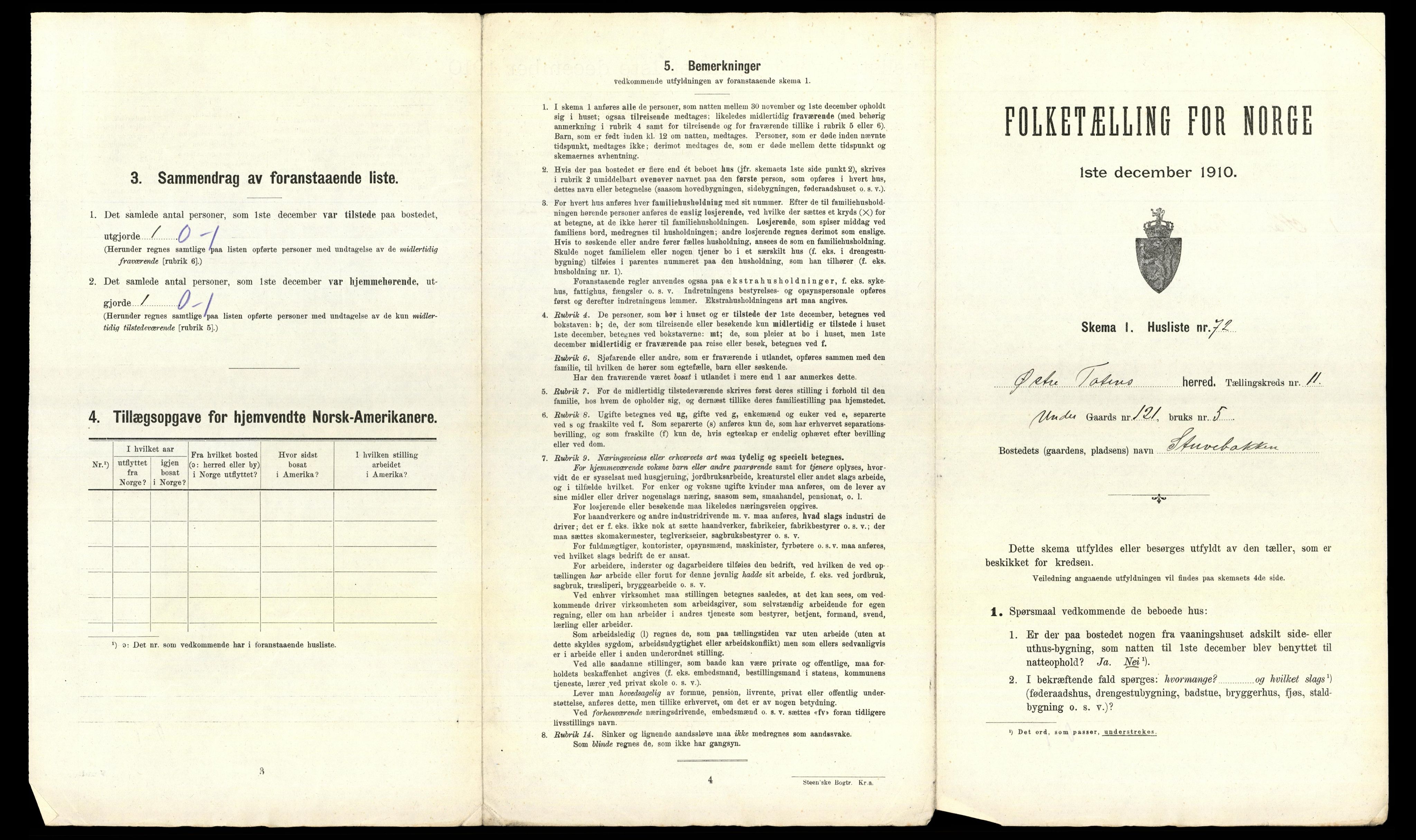 RA, 1910 census for Østre Toten, 1910, p. 3075