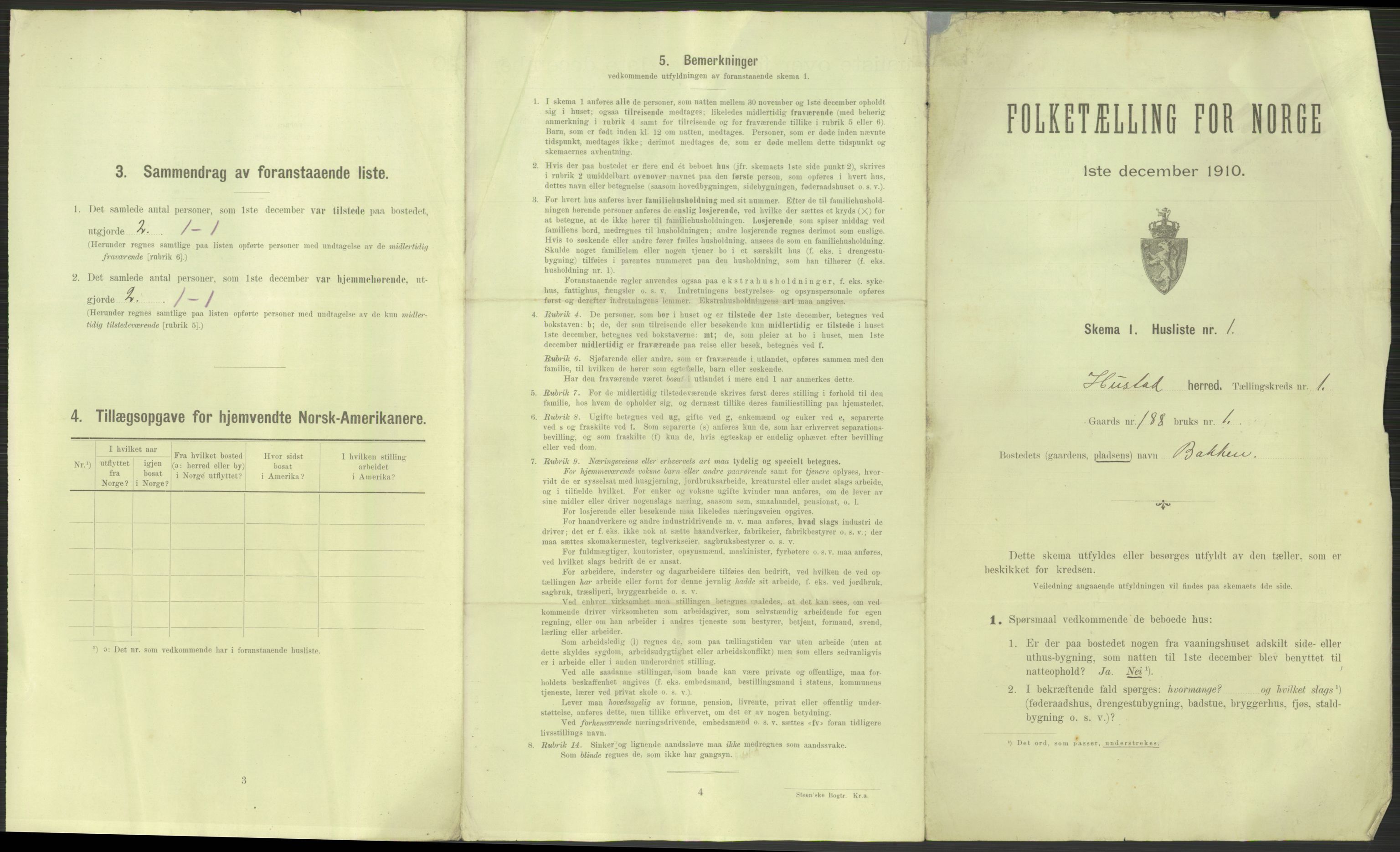 RA, 1910 census for Hustad (Sandvollan), 1910, p. 15