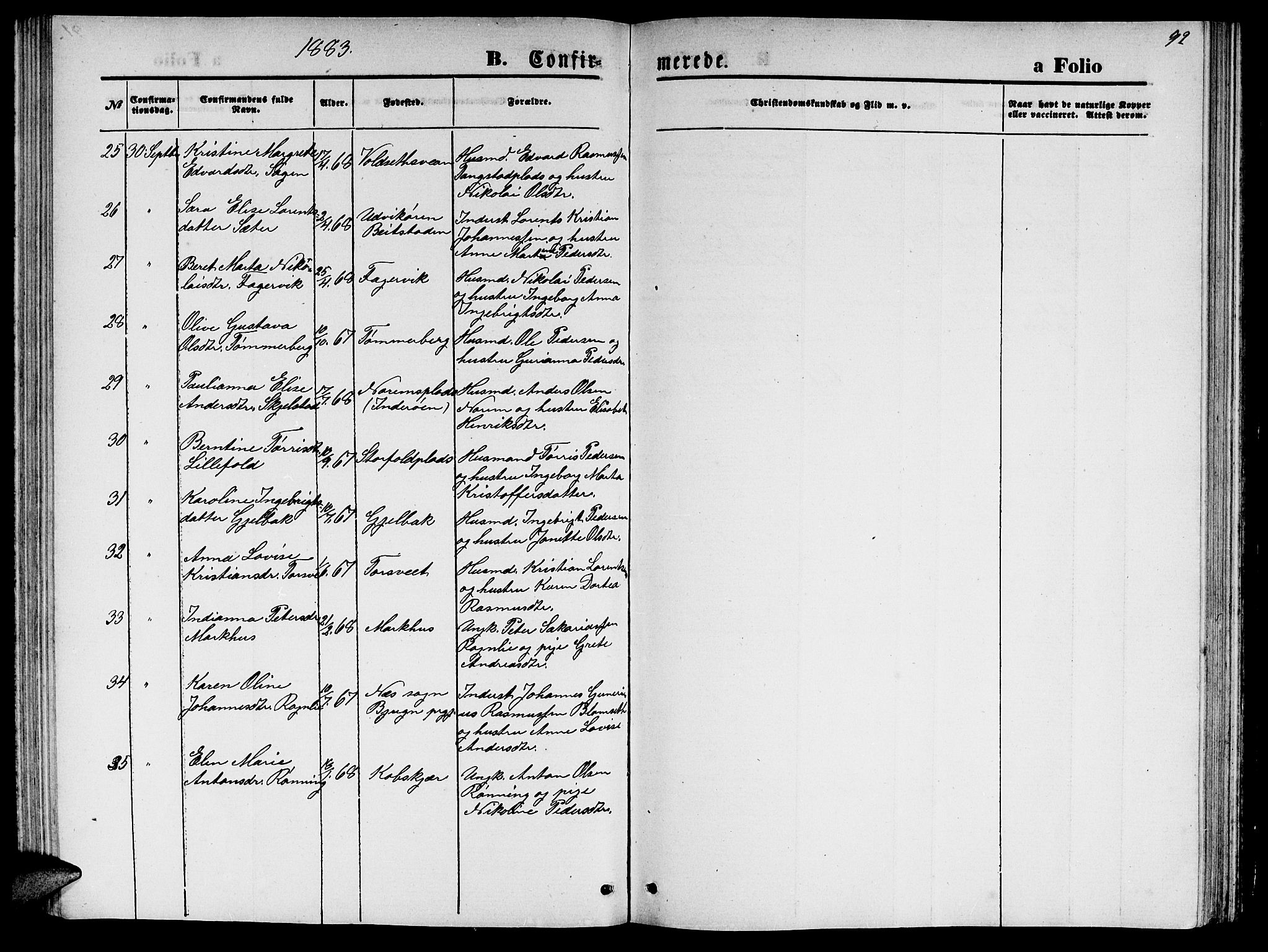 Ministerialprotokoller, klokkerbøker og fødselsregistre - Nord-Trøndelag, SAT/A-1458/744/L0422: Parish register (copy) no. 744C01, 1871-1885, p. 92