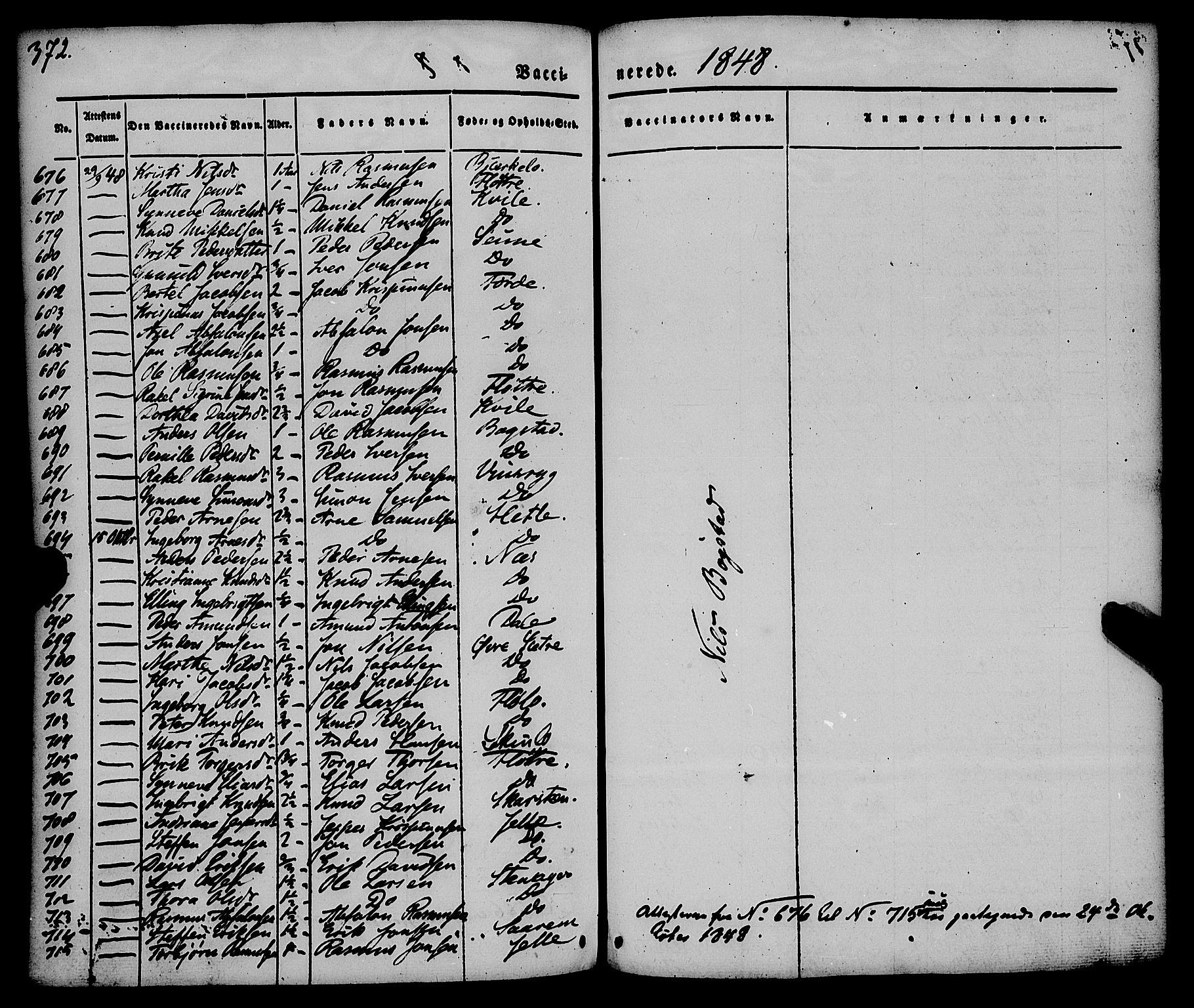 Gloppen sokneprestembete, SAB/A-80101/H/Haa/Haaa/L0008: Parish register (official) no. A 8, 1837-1855, p. 372