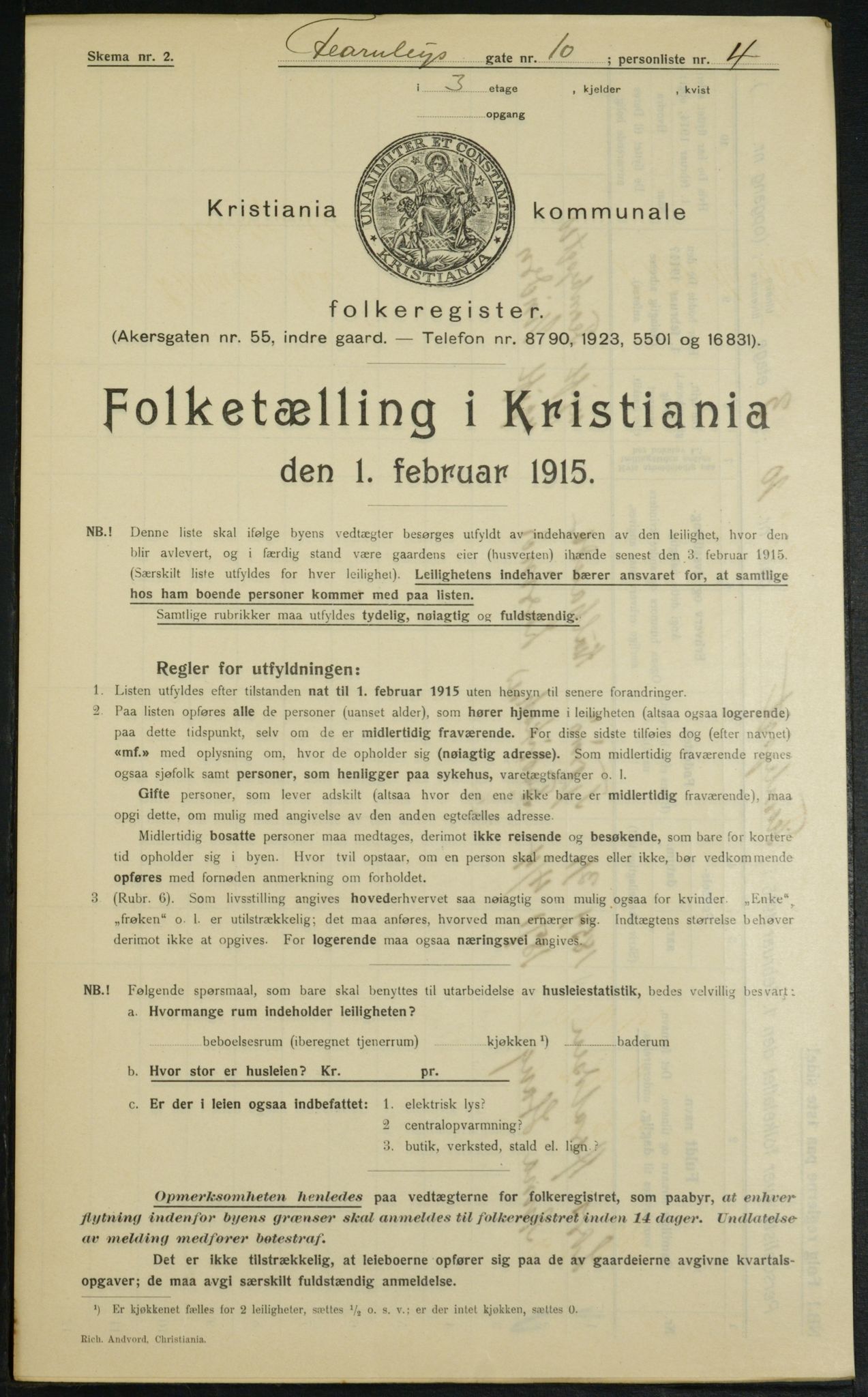 OBA, Municipal Census 1915 for Kristiania, 1915, p. 23532