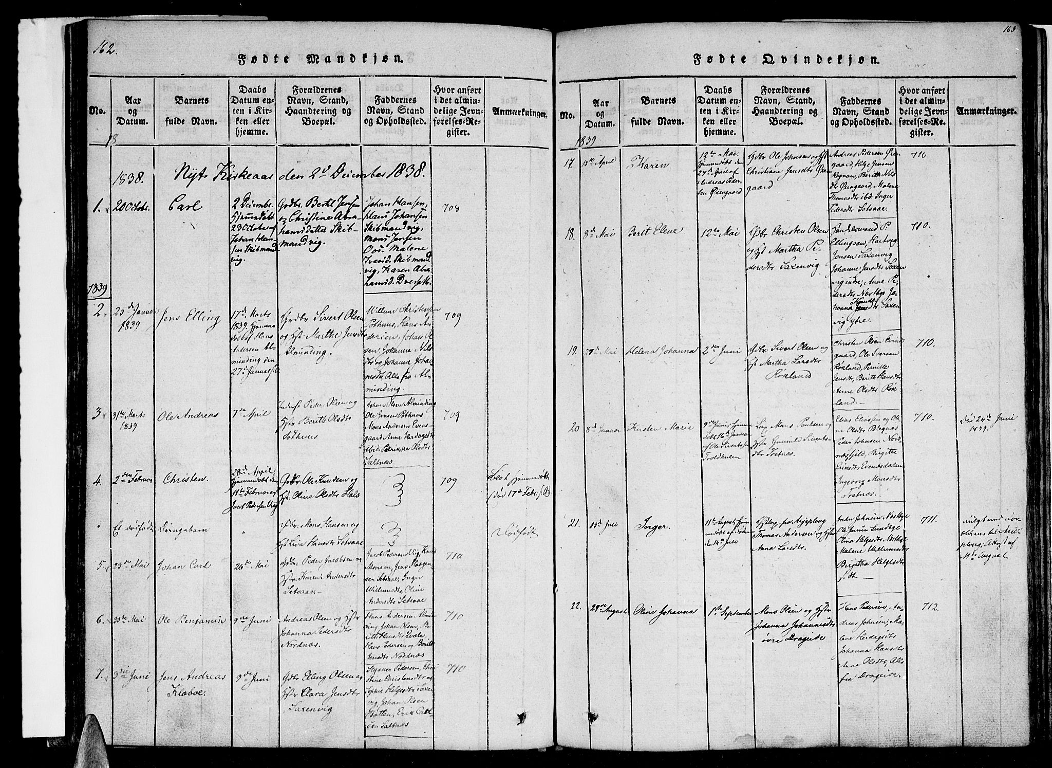 Ministerialprotokoller, klokkerbøker og fødselsregistre - Nordland, SAT/A-1459/847/L0665: Parish register (official) no. 847A05, 1818-1841, p. 162-163
