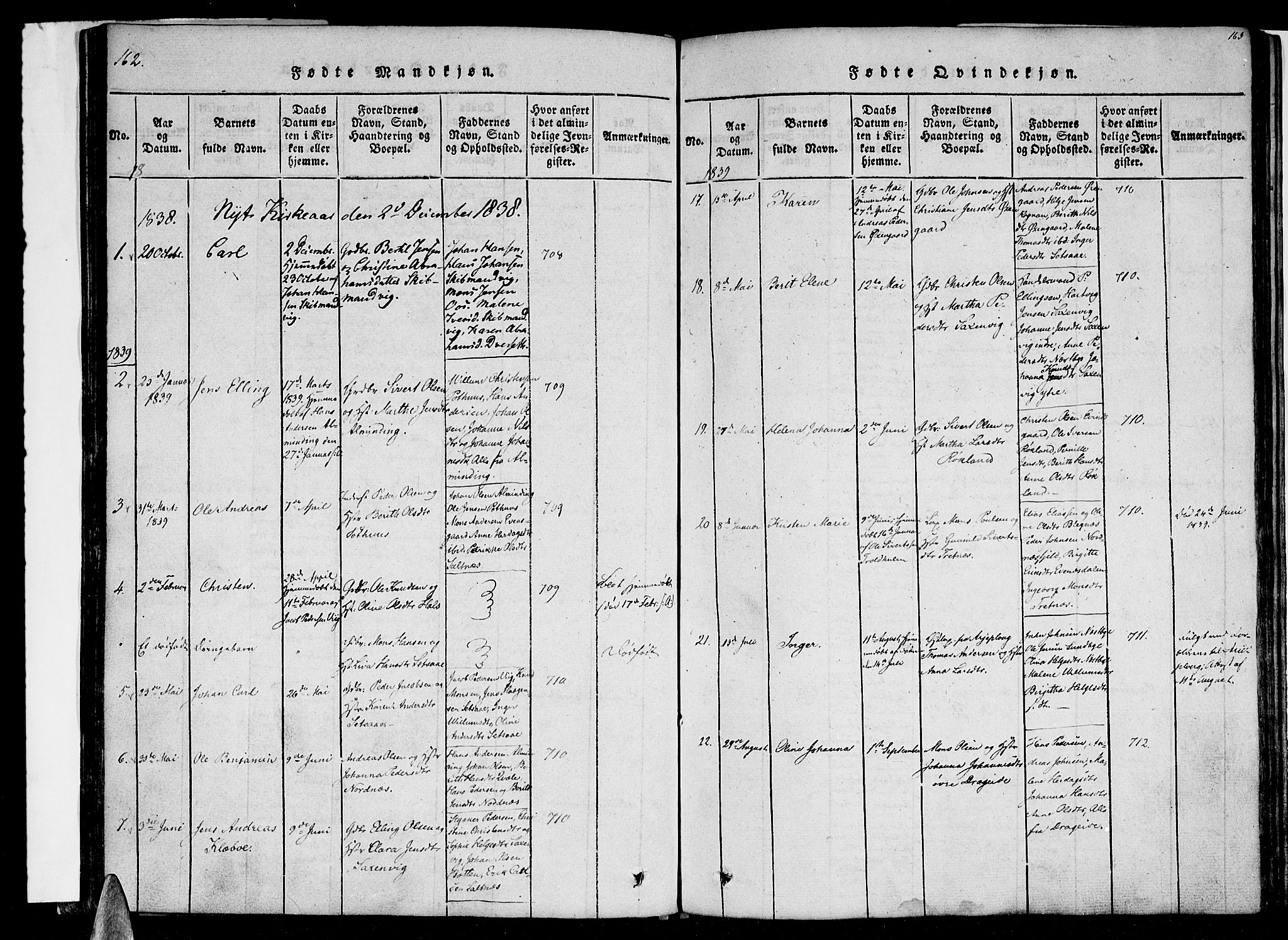 Ministerialprotokoller, klokkerbøker og fødselsregistre - Nordland, AV/SAT-A-1459/847/L0665: Parish register (official) no. 847A05, 1818-1841, p. 162-163