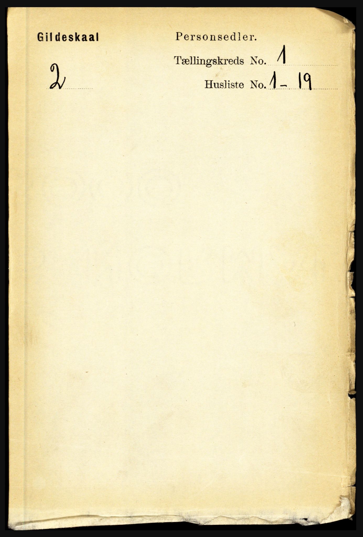 RA, 1891 census for 1838 Gildeskål, 1891, p. 95