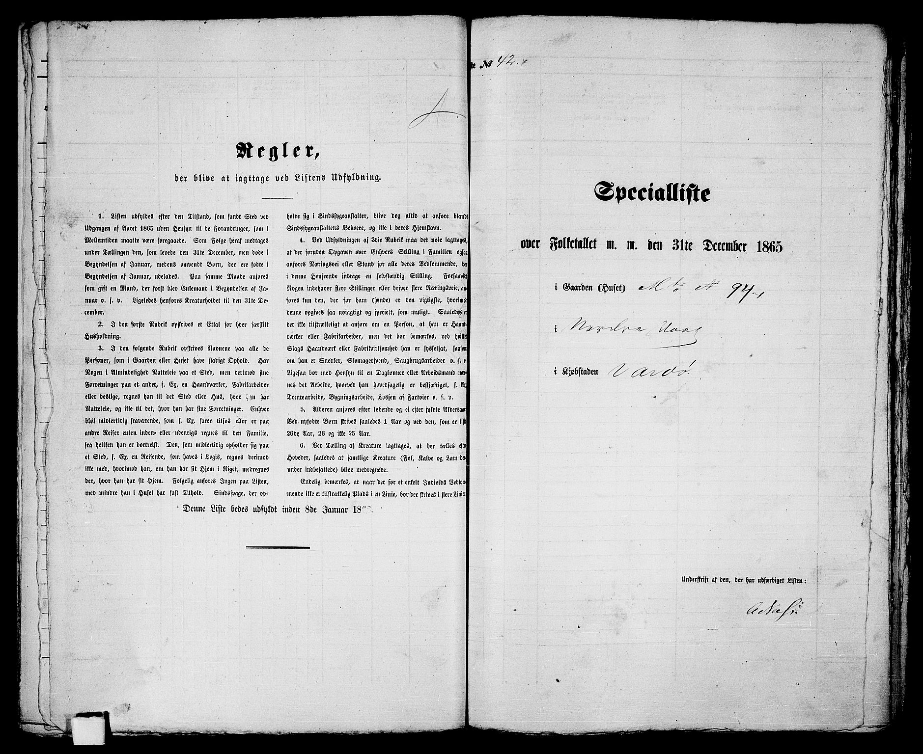 RA, 1865 census for Vardø/Vardø, 1865, p. 90