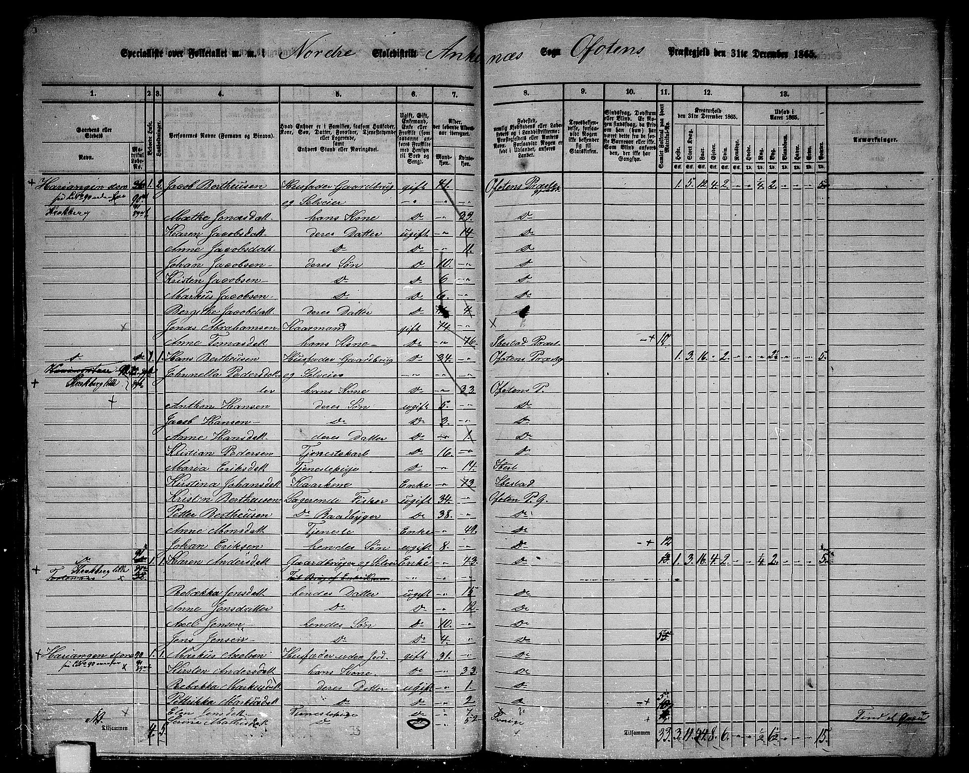 RA, 1865 census for Ofoten, 1865, p. 104