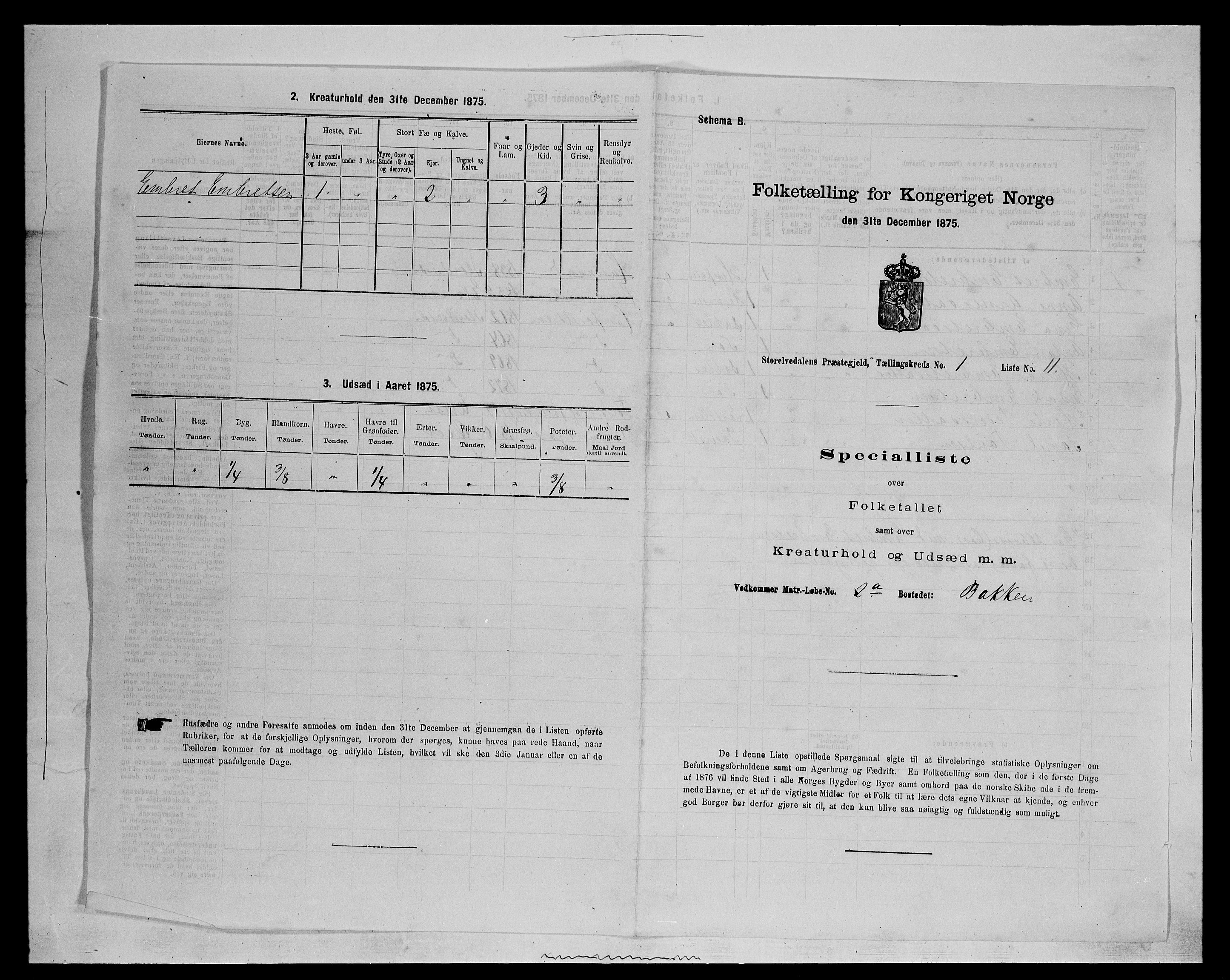 SAH, 1875 census for 0430P Stor-Elvdal, 1875, p. 73