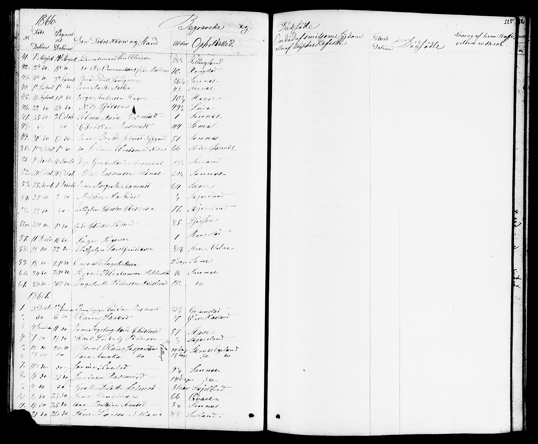 Høyland sokneprestkontor, AV/SAST-A-101799/001/30BB/L0001: Parish register (copy) no. B 1, 1854-1873, p. 225