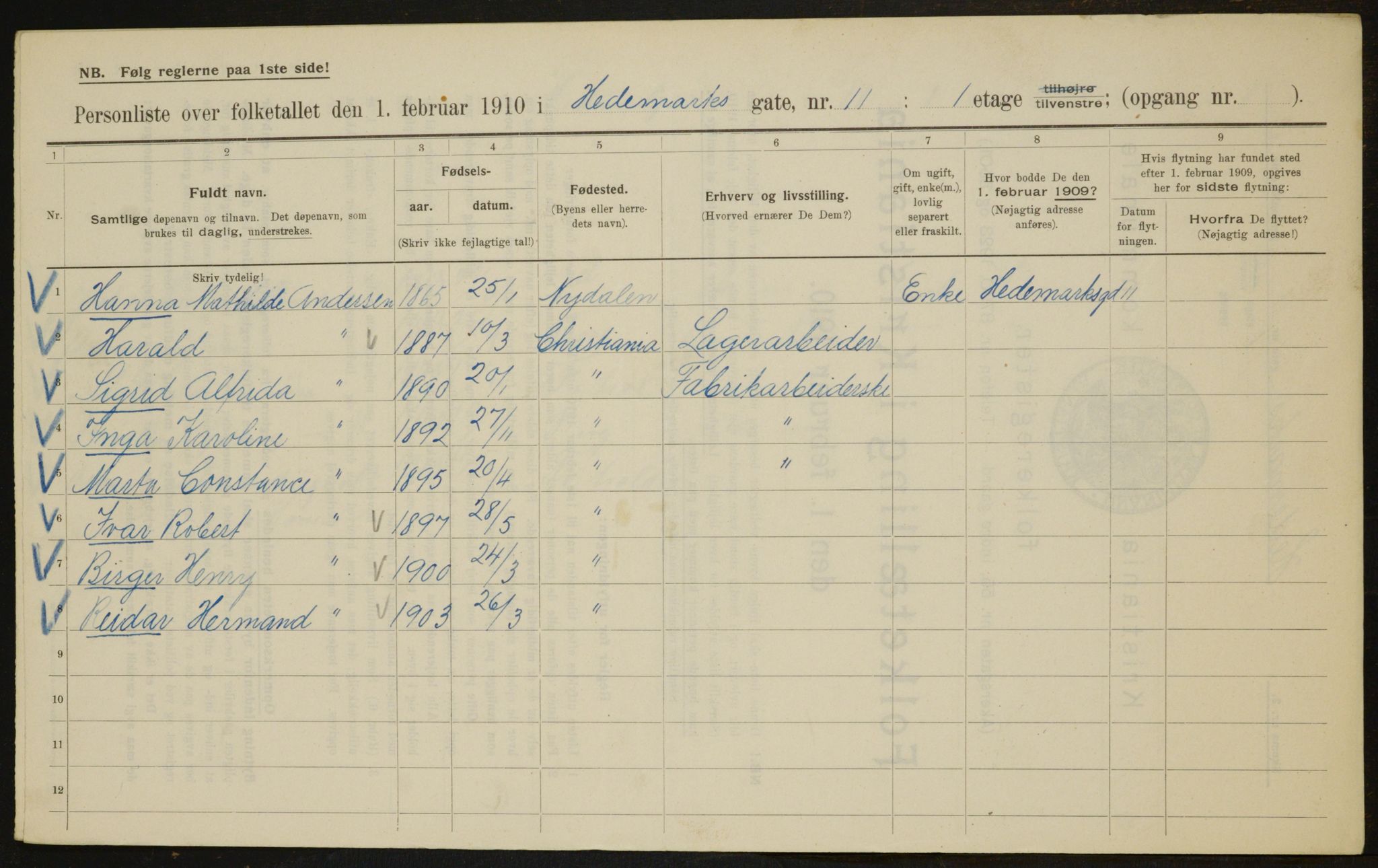 OBA, Municipal Census 1910 for Kristiania, 1910, p. 34793