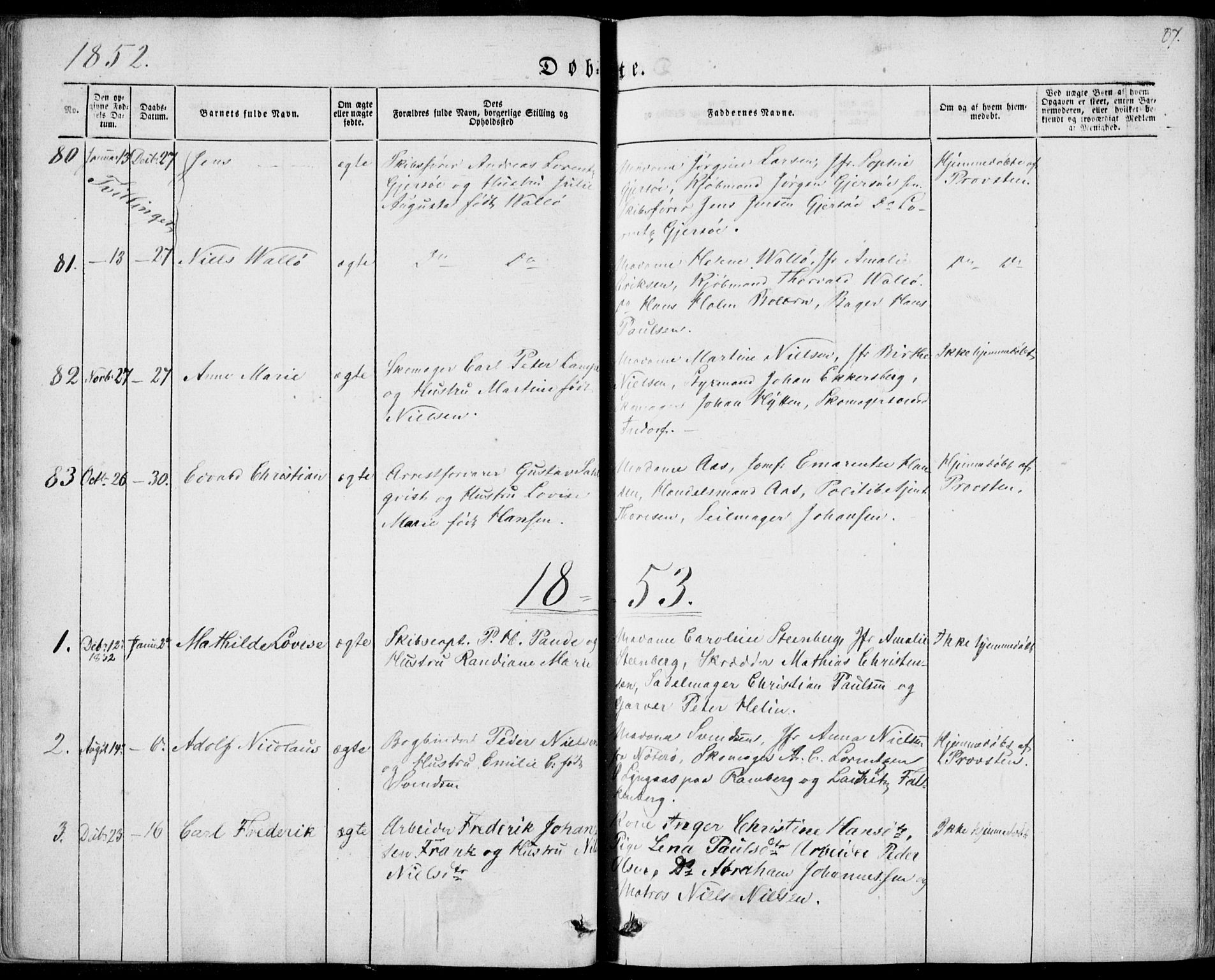 Tønsberg kirkebøker, SAKO/A-330/F/Fa/L0007: Parish register (official) no. I 7, 1845-1854, p. 87