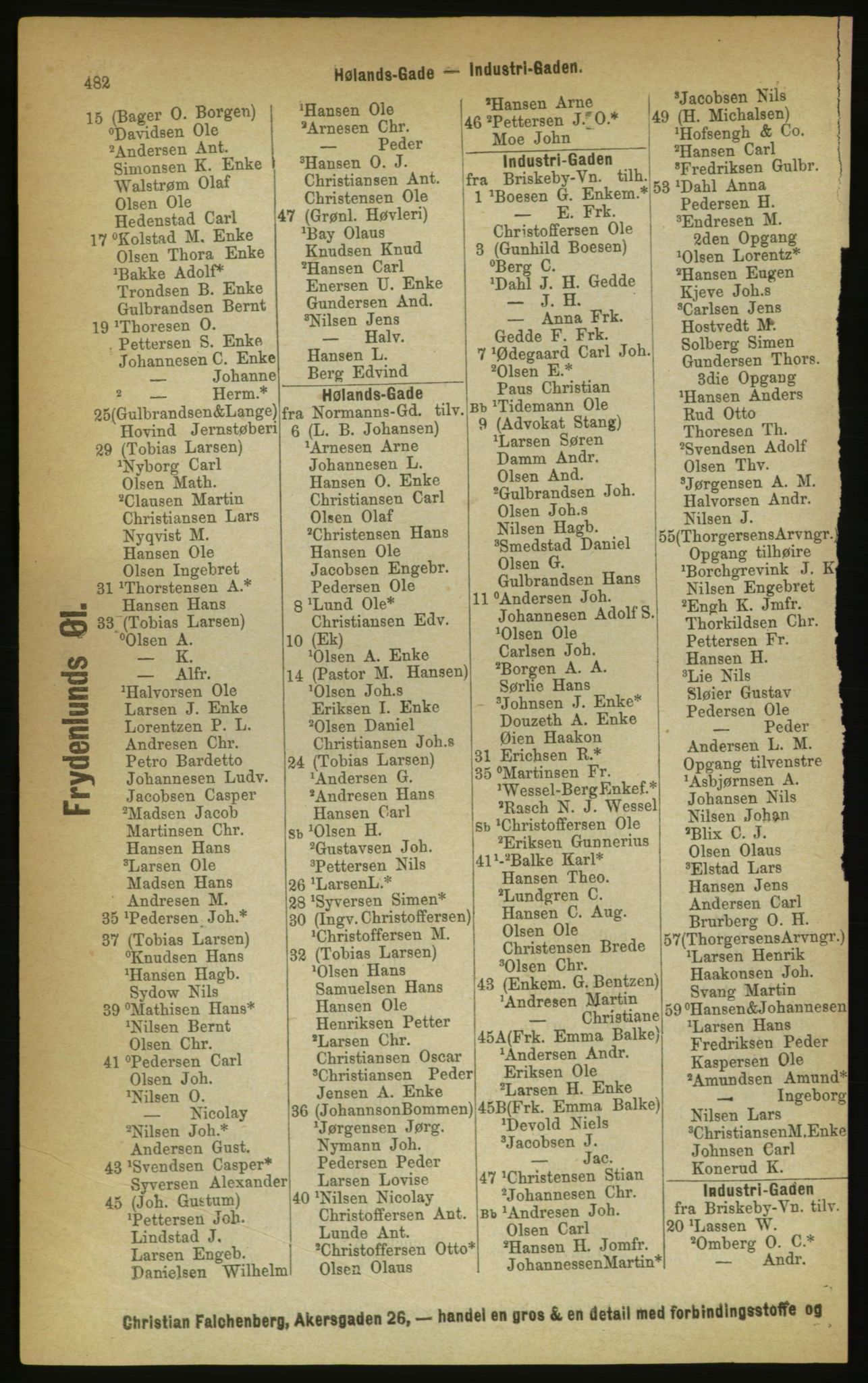 Kristiania/Oslo adressebok, PUBL/-, 1889, p. 482