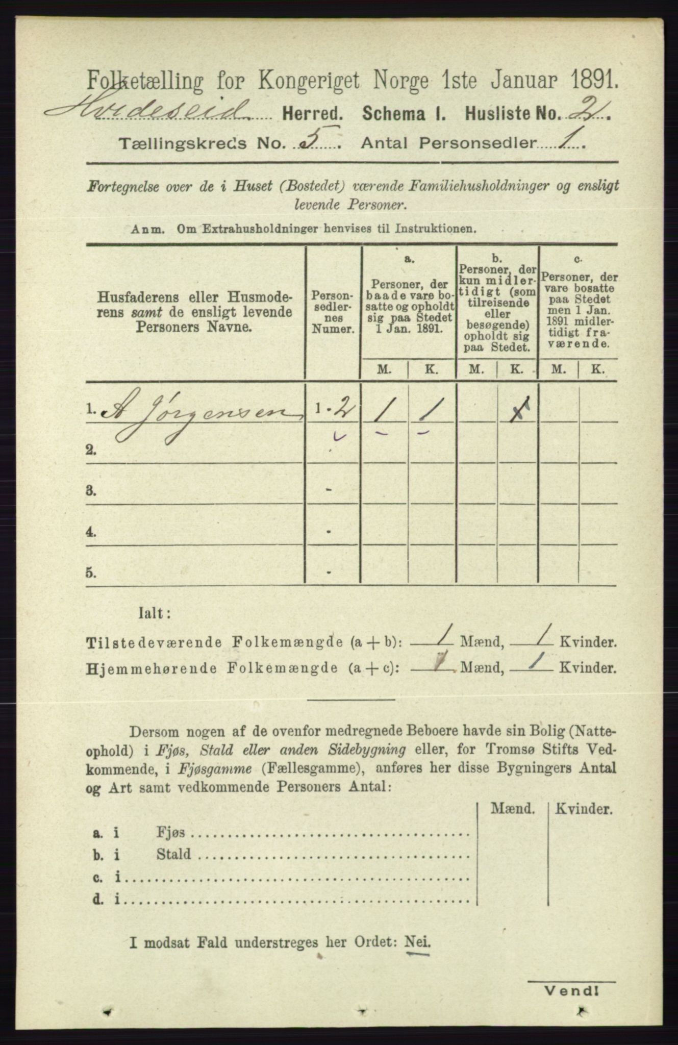 RA, 1891 census for 0829 Kviteseid, 1891, p. 862