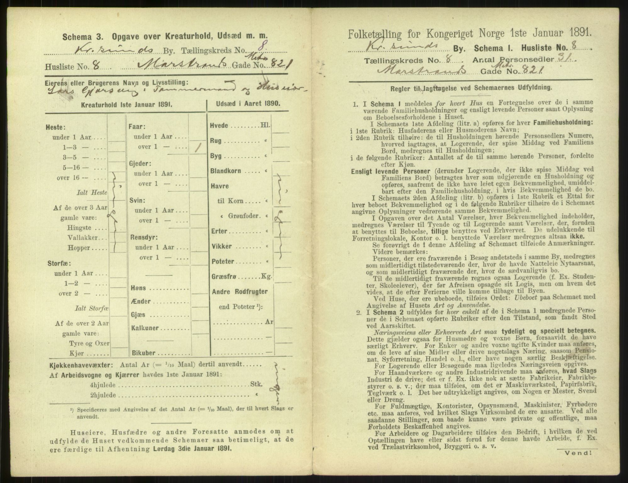 RA, 1891 census for 1503 Kristiansund, 1891, p. 772