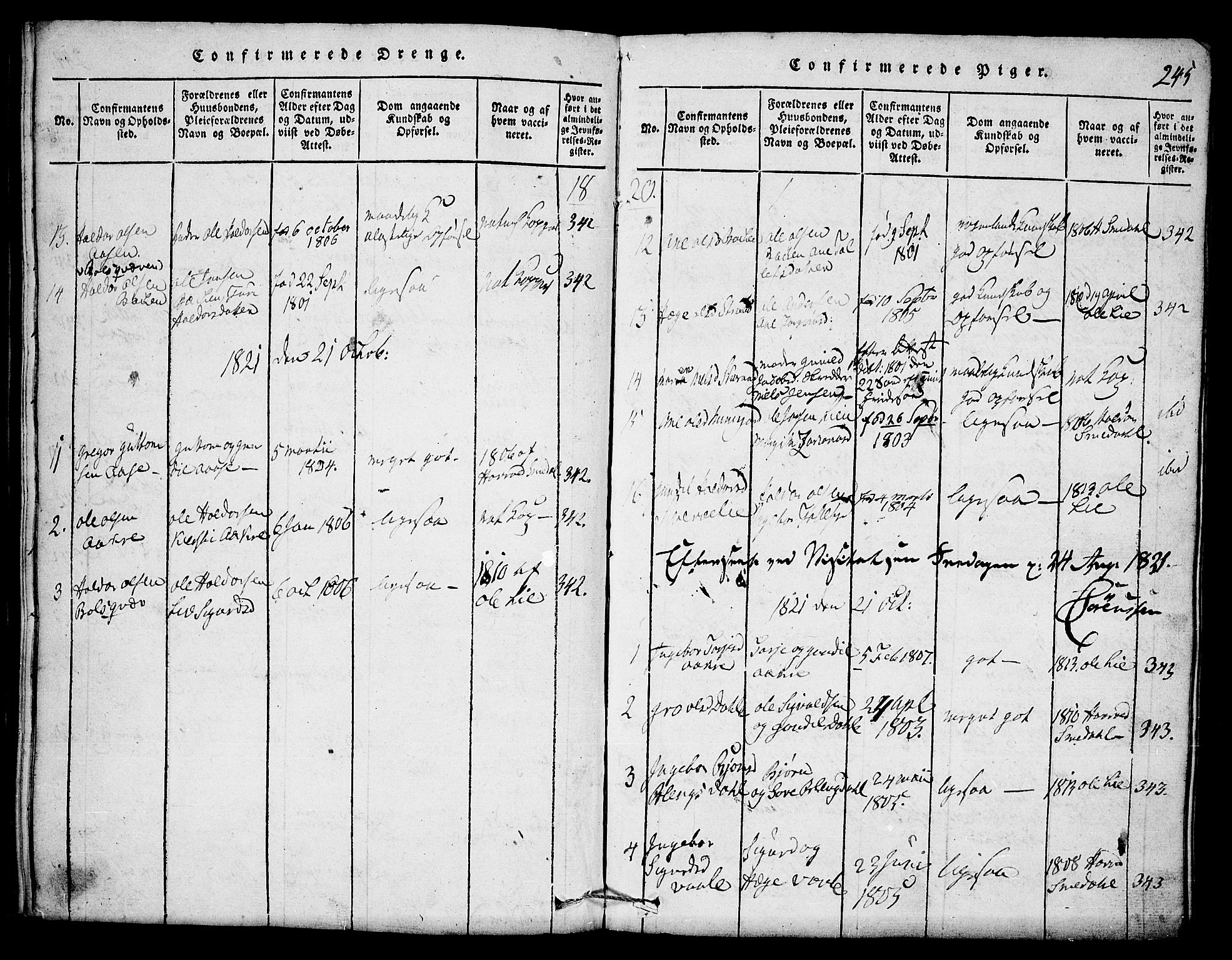 Seljord kirkebøker, SAKO/A-20/F/Fb/L0001: Parish register (official) no. II 1, 1815-1831, p. 245
