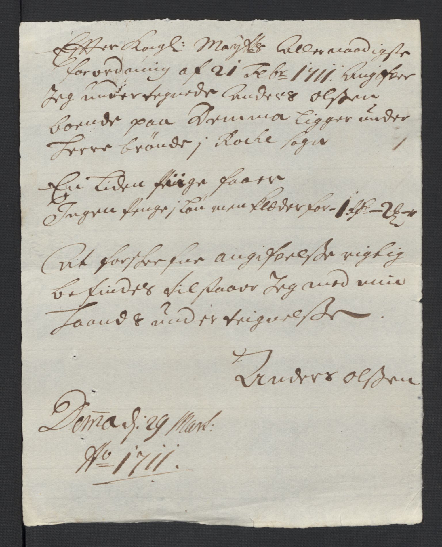 Rentekammeret inntil 1814, Reviderte regnskaper, Fogderegnskap, AV/RA-EA-4092/R01/L0020: Fogderegnskap Idd og Marker, 1711, p. 564