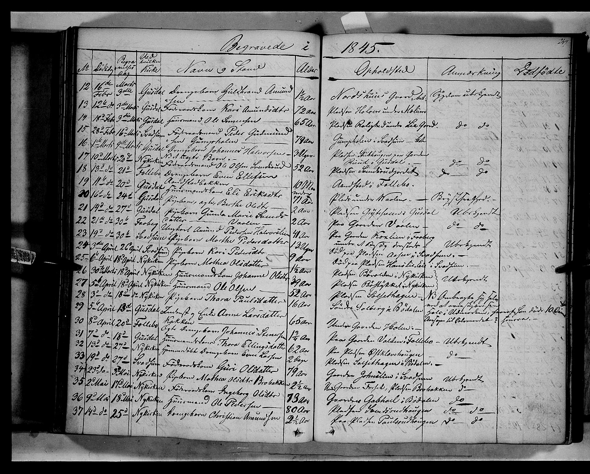 Gausdal prestekontor, SAH/PREST-090/H/Ha/Haa/L0007: Parish register (official) no. 7, 1840-1850, p. 247