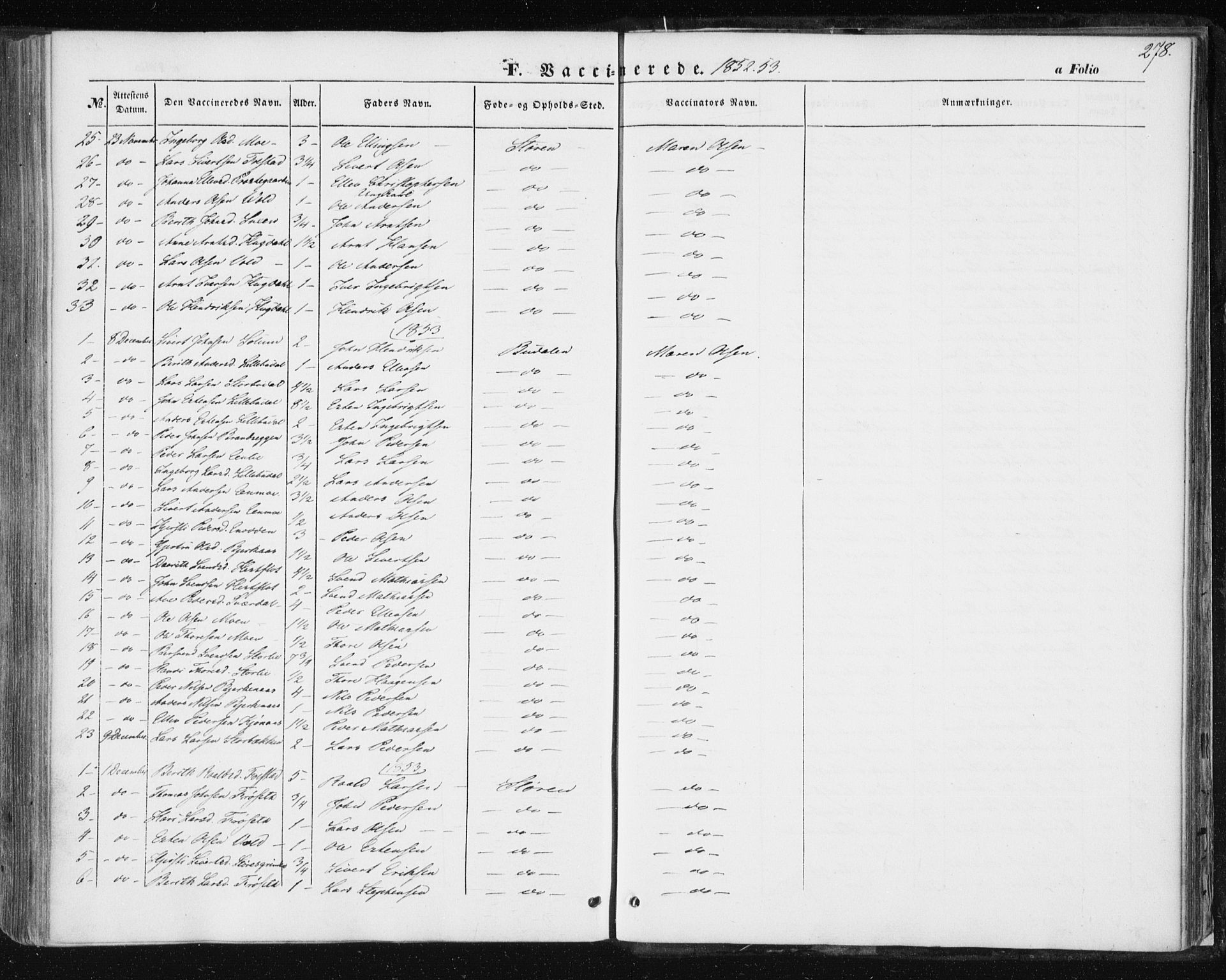 Ministerialprotokoller, klokkerbøker og fødselsregistre - Sør-Trøndelag, SAT/A-1456/687/L1000: Parish register (official) no. 687A06, 1848-1869, p. 278