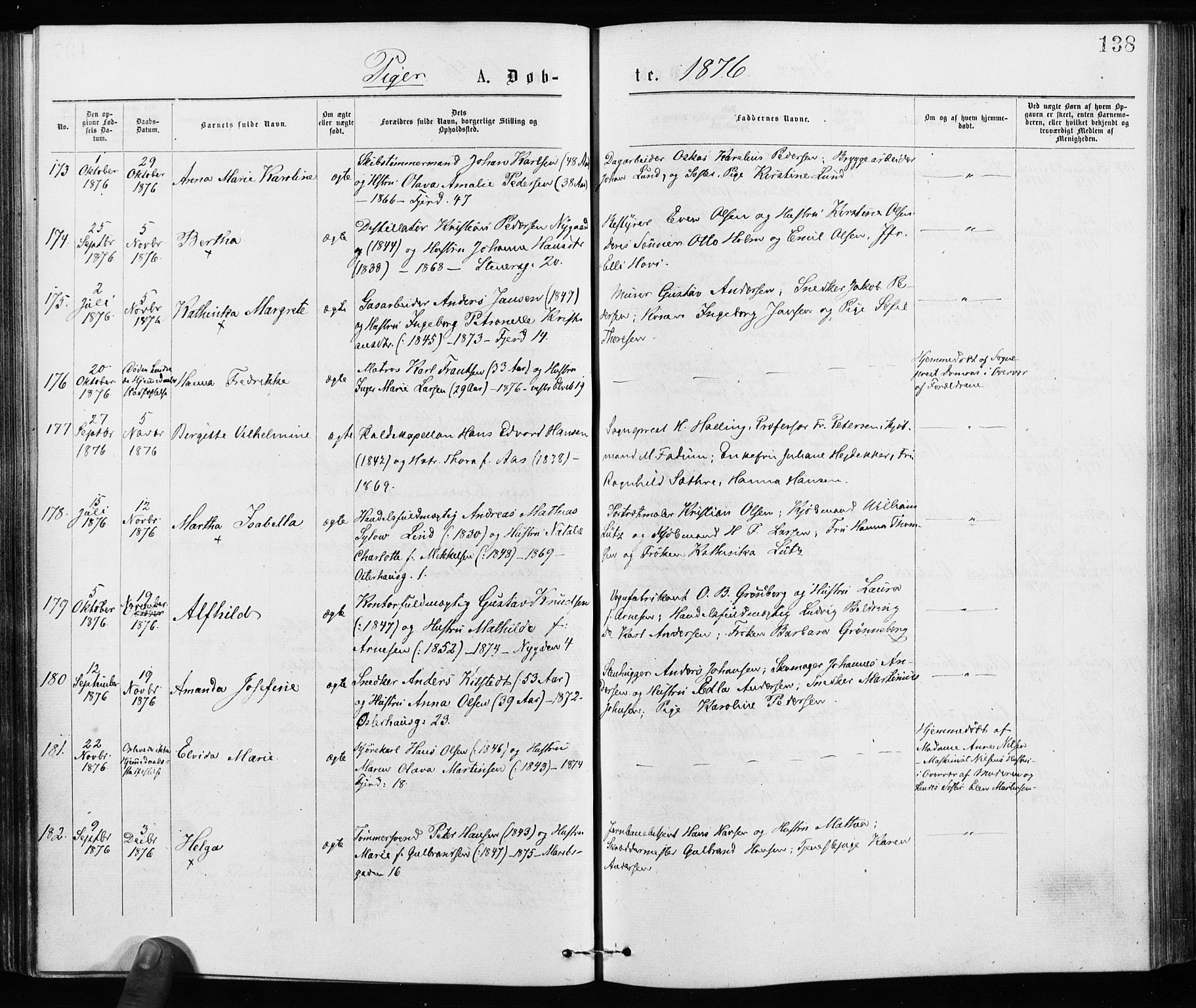 Jakob prestekontor Kirkebøker, SAO/A-10850/F/Fa/L0001: Parish register (official) no. 1, 1875-1924, p. 138