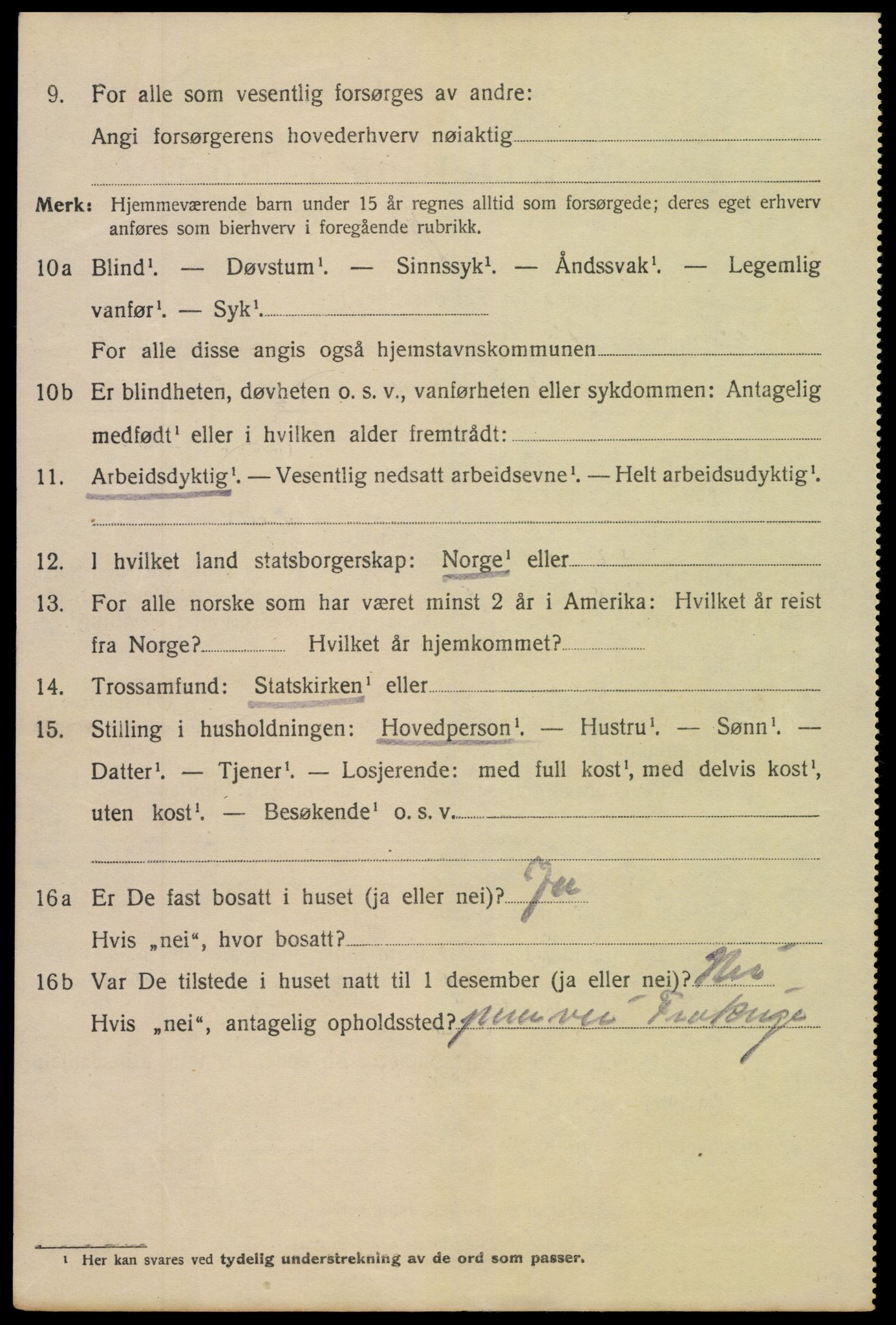 SAK, 1920 census for Arendal, 1920, p. 23311