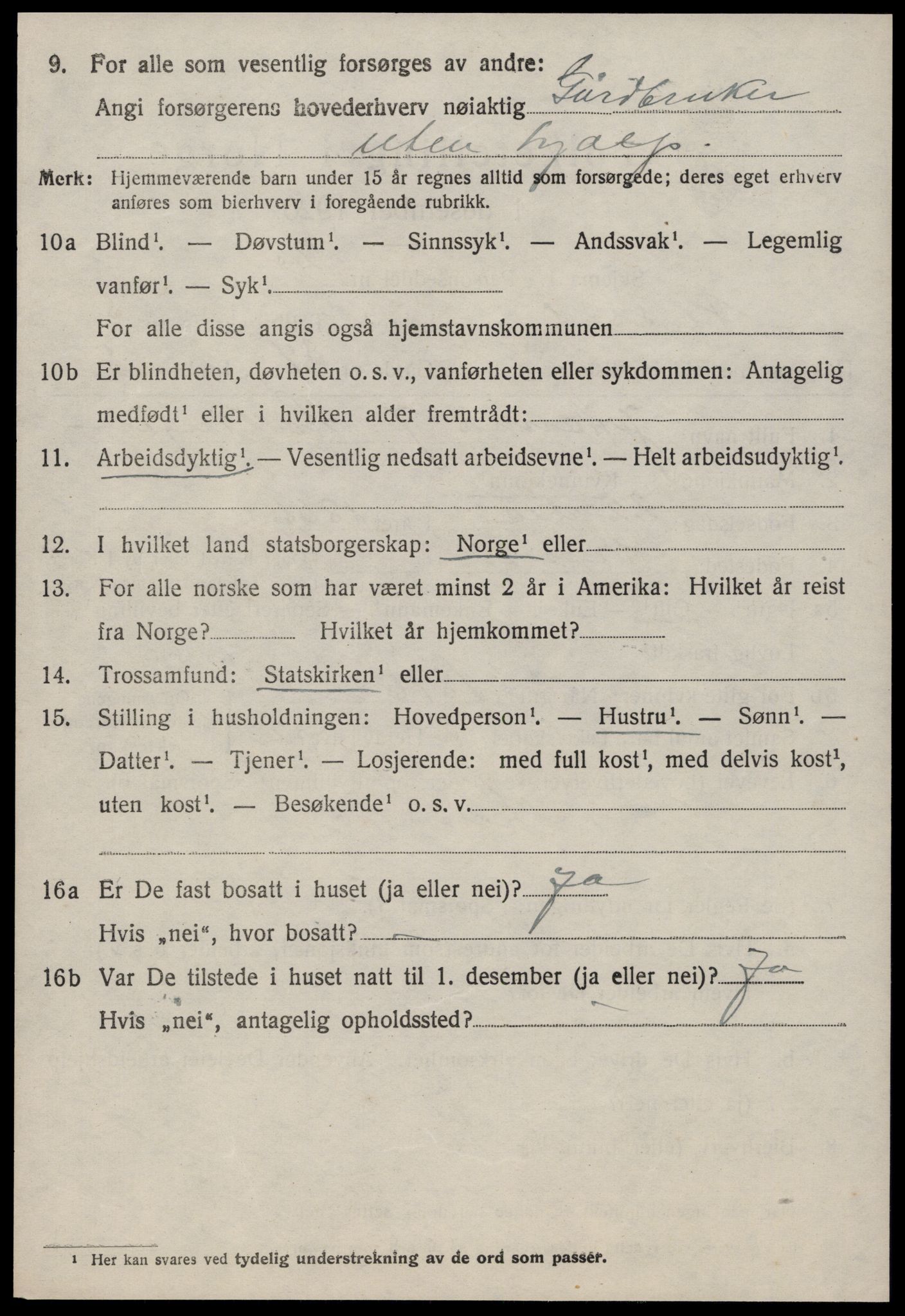 SAT, 1920 census for Nesset, 1920, p. 2797