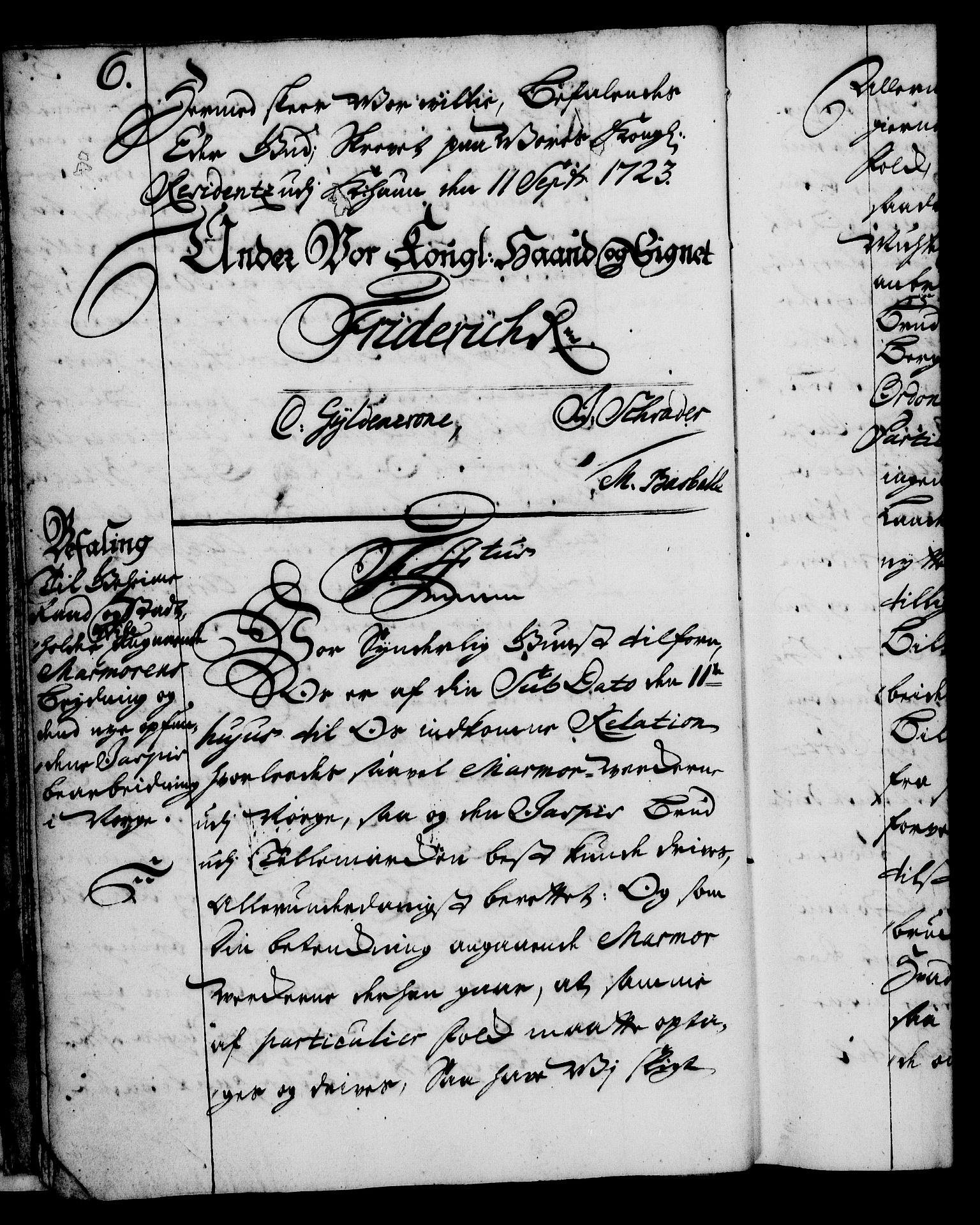 Rentekammeret, Kammerkanselliet, AV/RA-EA-3111/G/Gg/Gga/L0002: Norsk ekspedisjonsprotokoll med register (merket RK 53.2), 1723-1727, p. 6