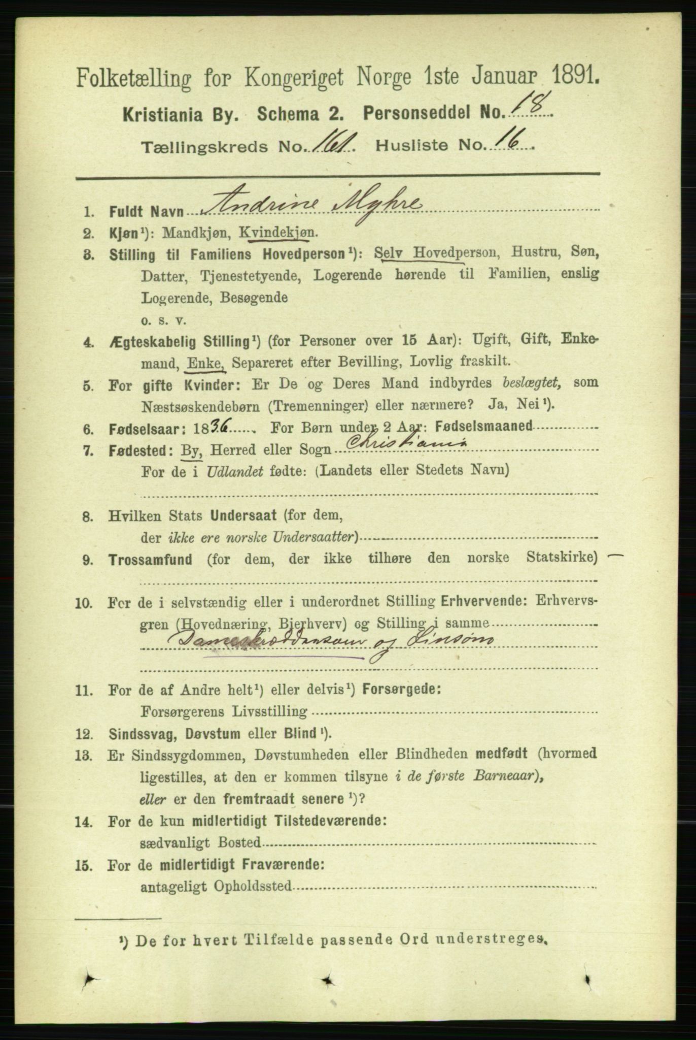 RA, 1891 census for 0301 Kristiania, 1891, p. 91870