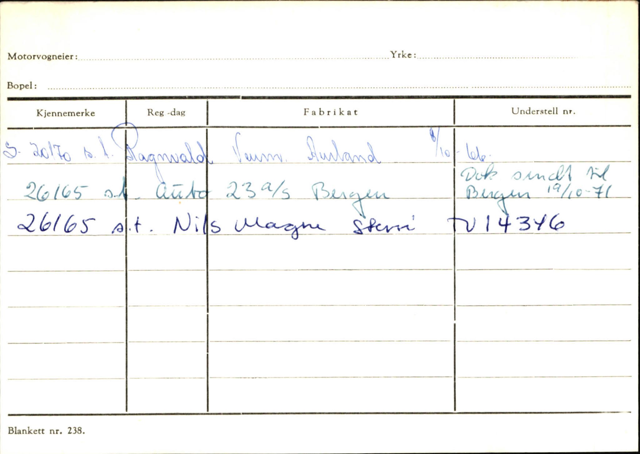 Statens vegvesen, Sogn og Fjordane vegkontor, AV/SAB-A-5301/4/F/L0125: Eigarregister Sogndal V-Å. Aurland A-Å. Fjaler A-N, 1945-1975, p. 1105