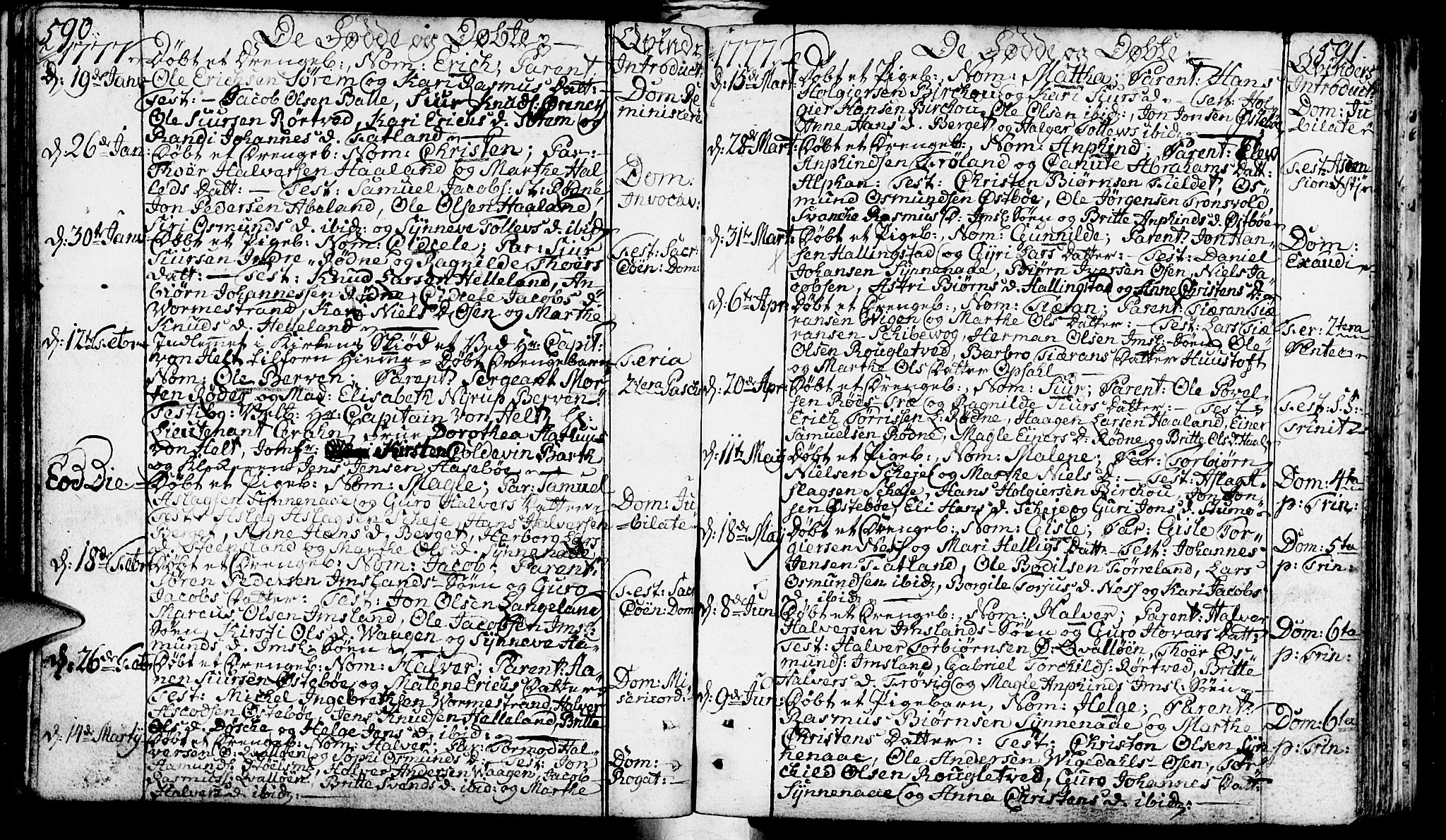 Vikedal sokneprestkontor, AV/SAST-A-101840/01/IV: Parish register (official) no. A 1, 1737-1778, p. 590-591