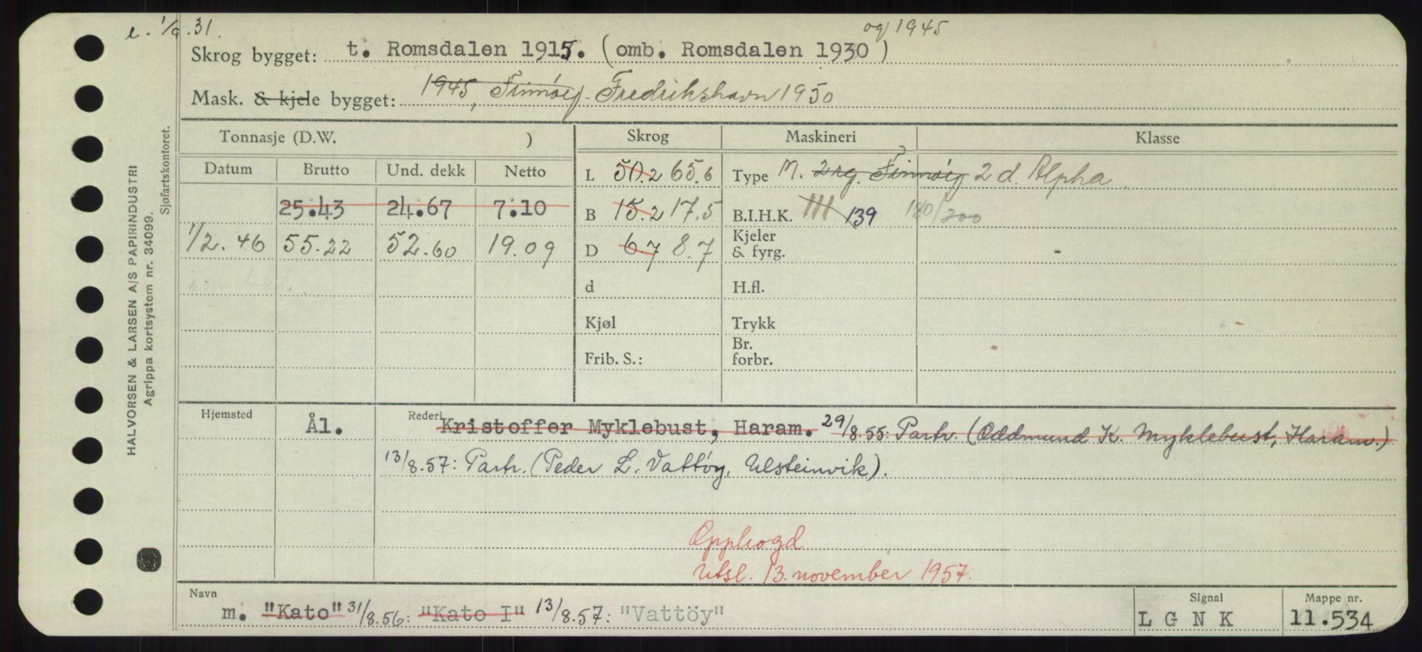 Sjøfartsdirektoratet med forløpere, Skipsmålingen, RA/S-1627/H/Hd/L0040: Fartøy, U-Ve, p. 425