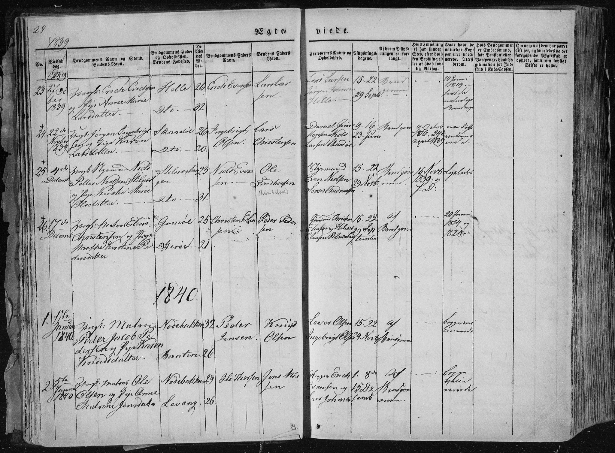 Sannidal kirkebøker, AV/SAKO-A-296/F/Fa/L0007: Parish register (official) no. 7, 1831-1854, p. 29