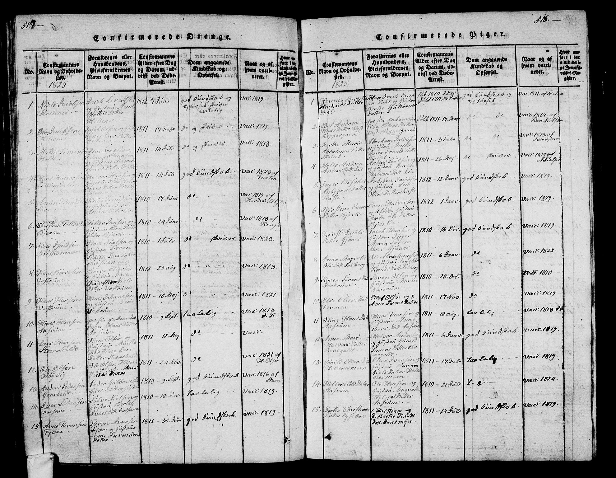 Hedrum kirkebøker, SAKO/A-344/G/Ga/L0003: Parish register (copy) no. I 3, 1817-1835, p. 517-518