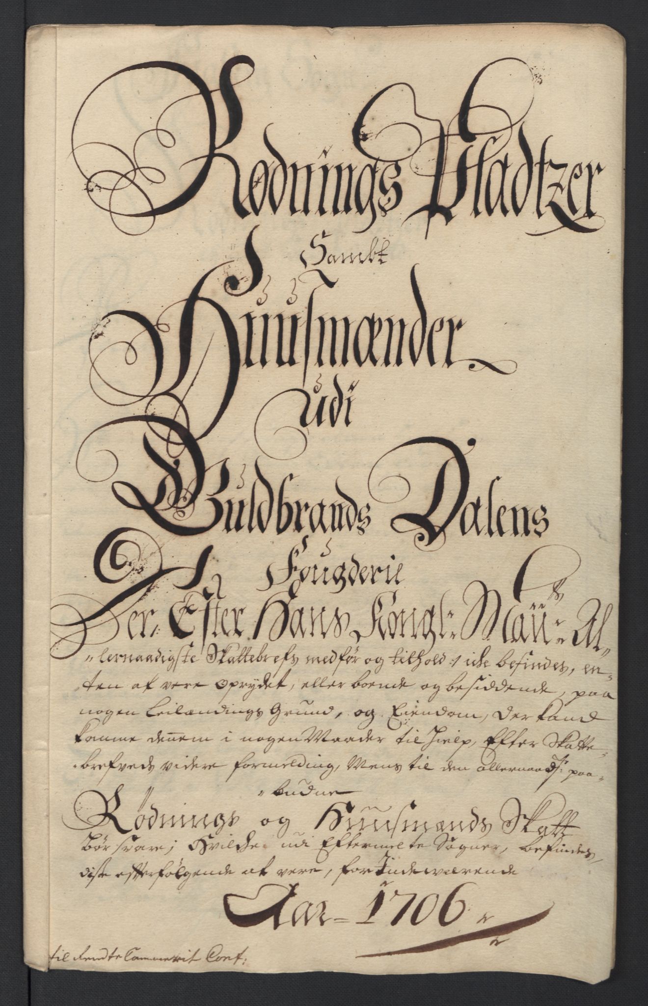 Rentekammeret inntil 1814, Reviderte regnskaper, Fogderegnskap, RA/EA-4092/R17/L1178: Fogderegnskap Gudbrandsdal, 1705-1707, p. 176