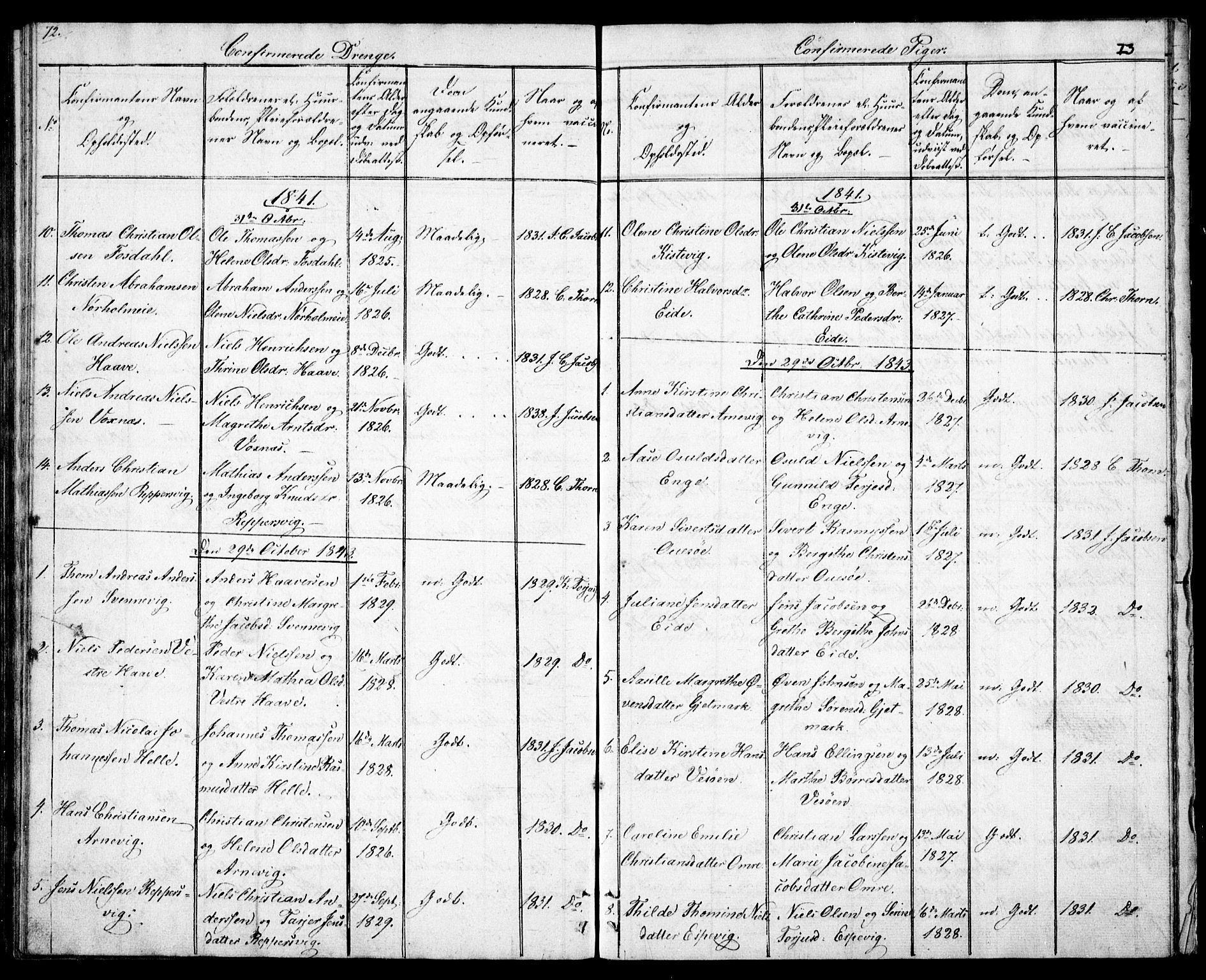 Hommedal sokneprestkontor, AV/SAK-1111-0023/F/Fb/Fba/L0002: Parish register (copy) no. B 2, 1841-1863, p. 73