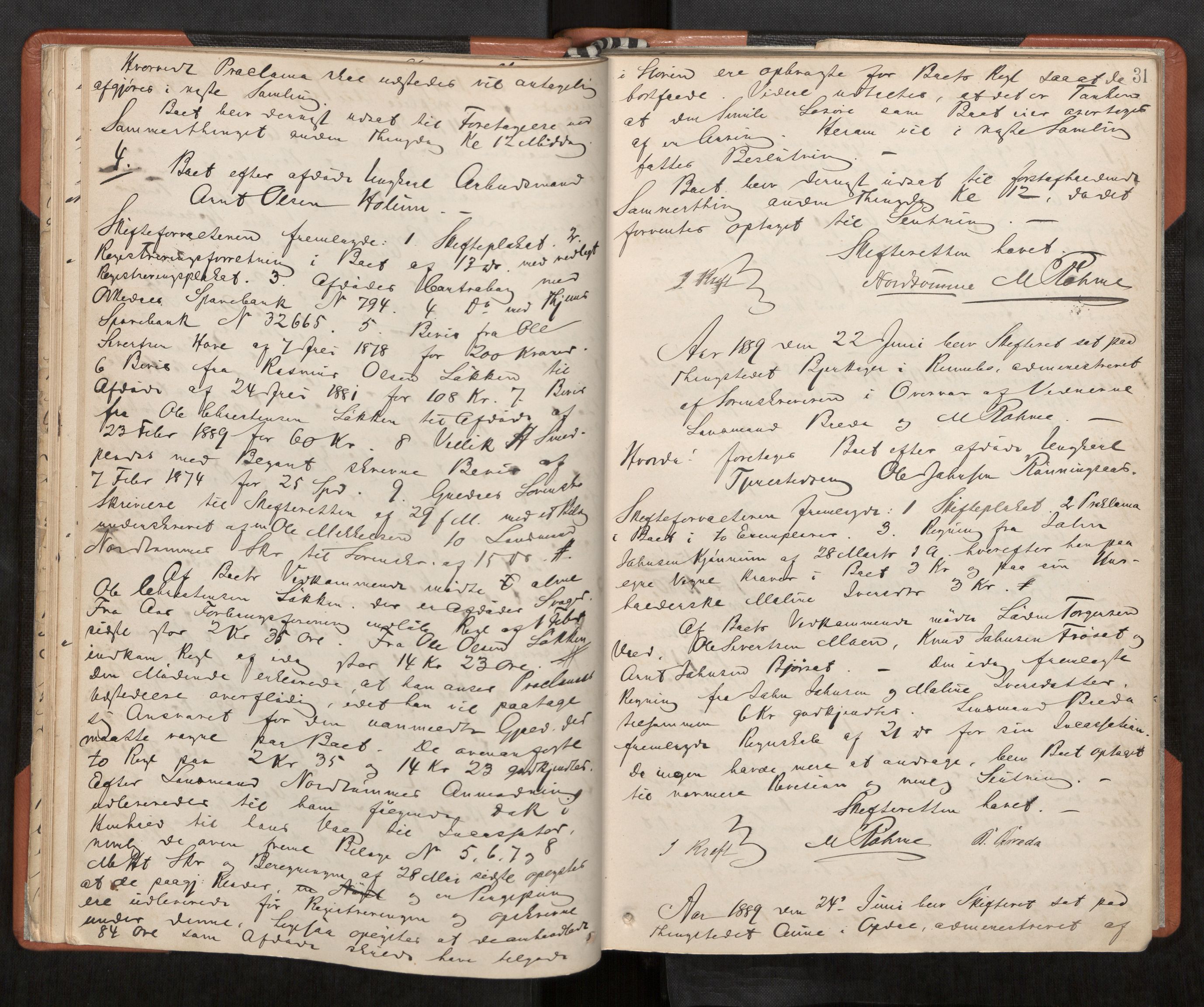 Orkdal sorenskriveri, AV/SAT-A-4169/1/3/3B/L0009: Skiftebehandlingsprotokoll, 1888-1902, p. 31