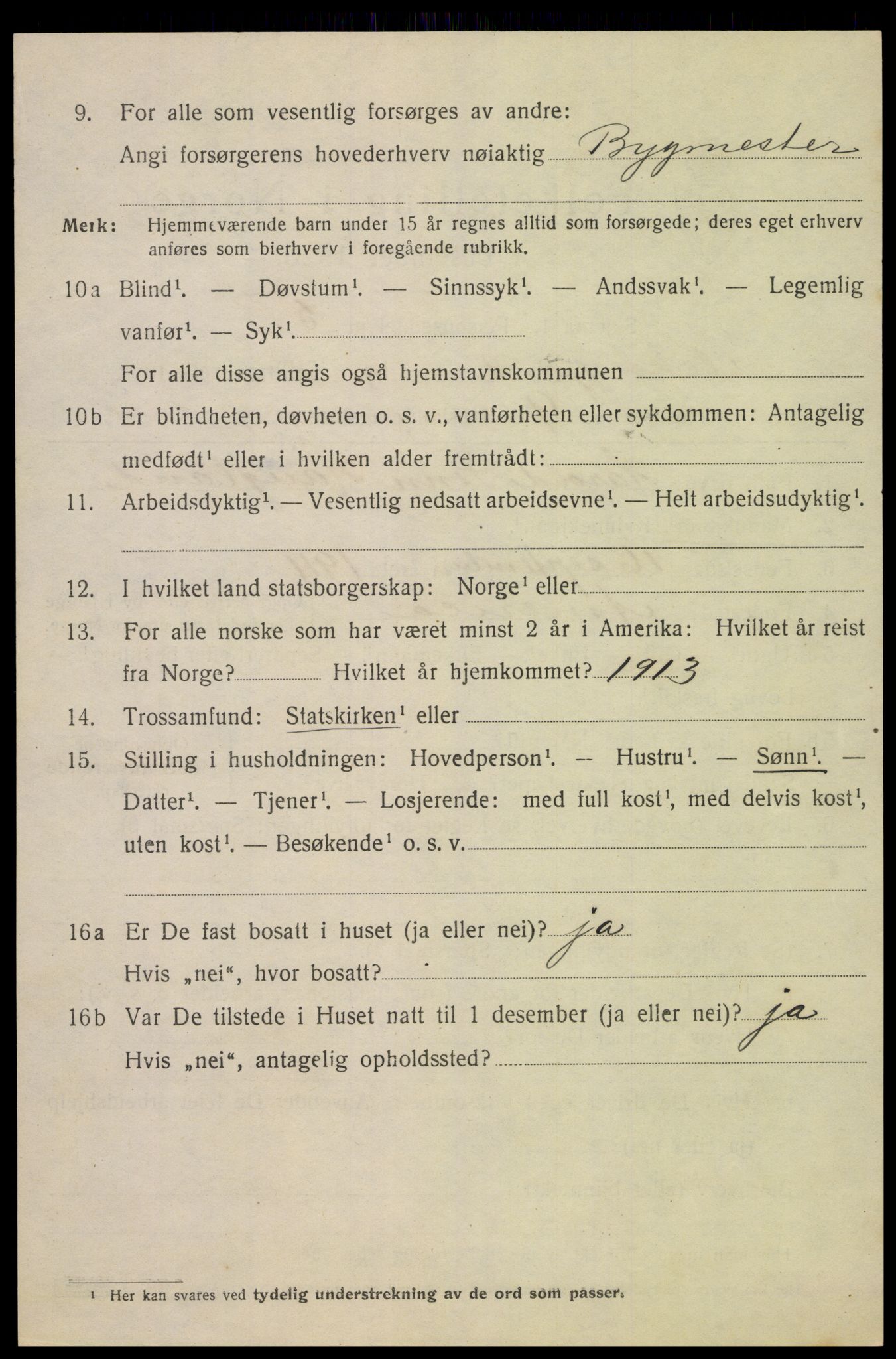 SAK, 1920 census for Flekkefjord, 1920, p. 5845